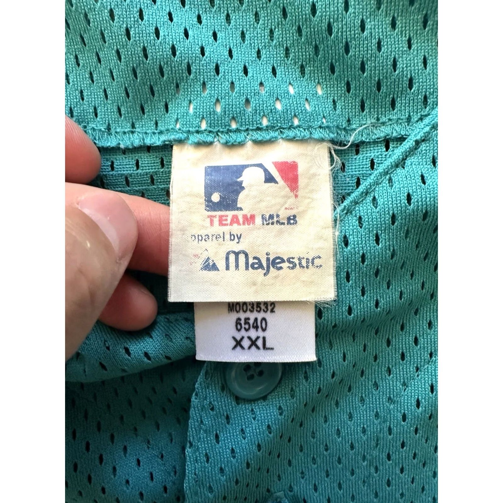 MLB VINTAGE Majestic Florida Marlins Baseball Jersey Shirt 2XL Mens Teal Blue 90s MLB TEAM Mens Size US XXL / EU 58 / 5 - 4 Thumbnail