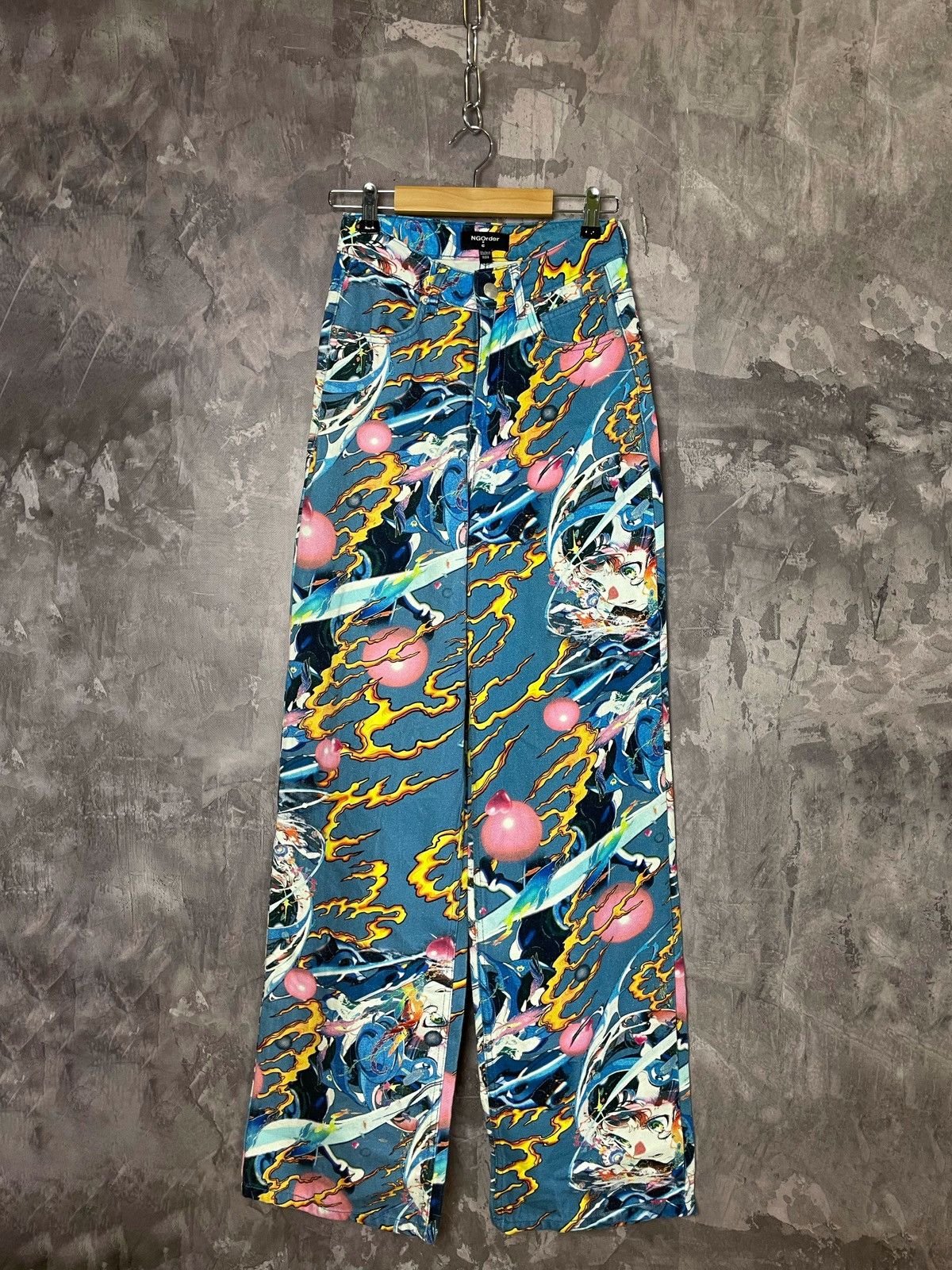 Anime × Japanese Brand Crazy Japanese Brand Anime Overprint Jeans Y2K Size 28" / US 6 / IT 42 - 1 Thumbnail