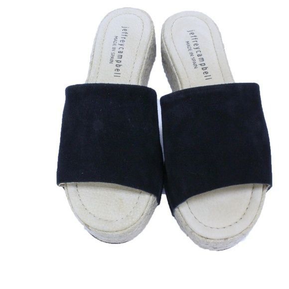 Jeffrey Campbell Jeffrey Campbell Black Suede Espadrille Slip-On Platform San Size US 8 / IT 38 - 5 Thumbnail