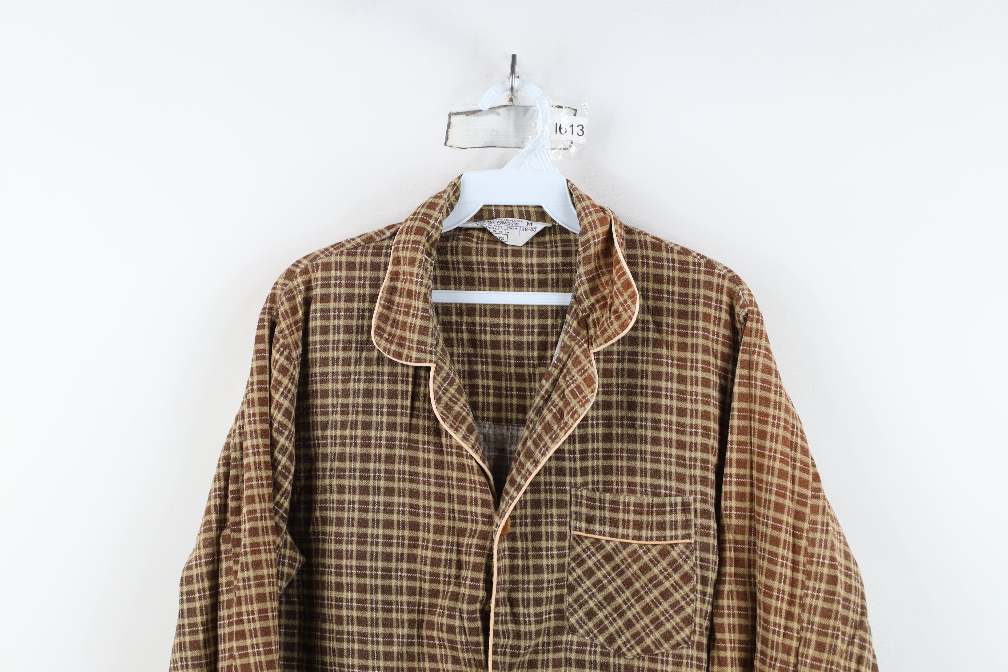 Vintage Vintage 70s Streetwear Button Sleep Pajamas Shirt Plaid Size US M / EU 48-50 / 2 - 2 Thumbnail