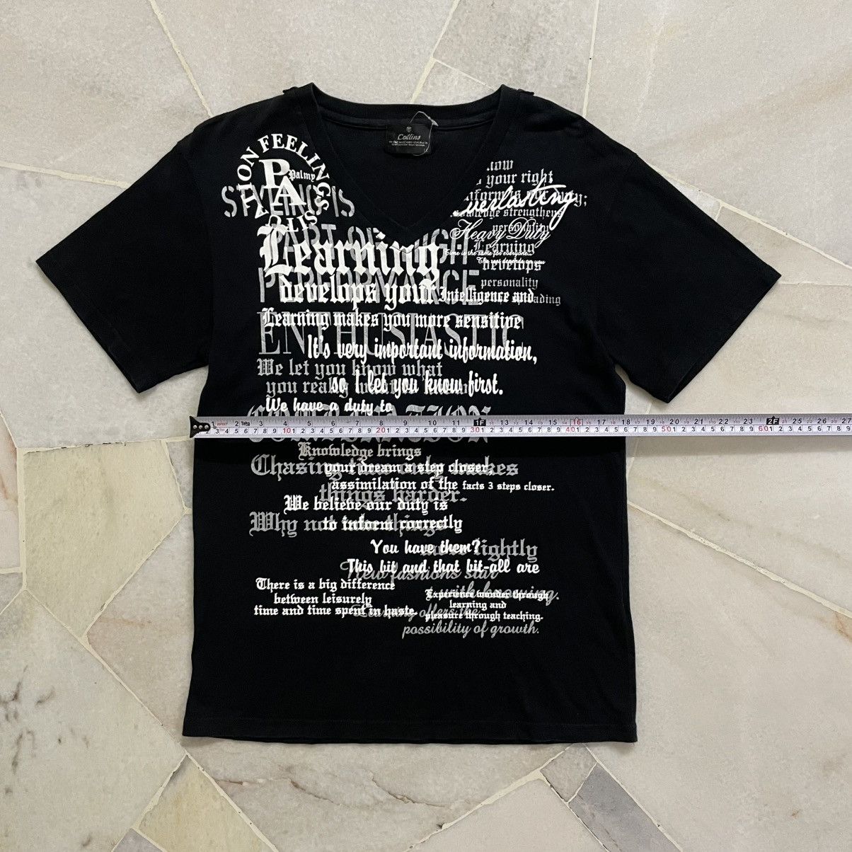 If Six Was Nine Original Tshirt Y2K Poem black V-neck short-sleeve t-shirt. Size US S / EU 44-46 / 1 - 6 Thumbnail