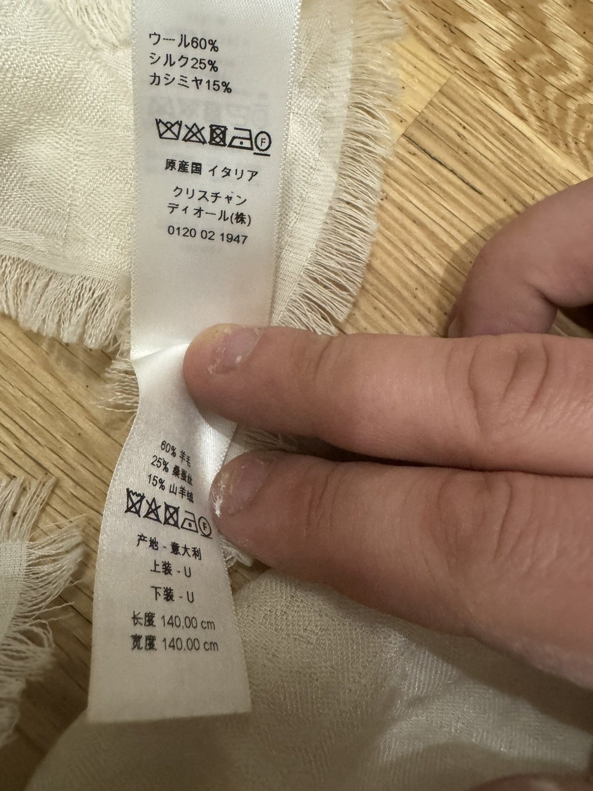 Dior White Oblique Monogram Dior Scarf Cashmere Size ONE SIZE - 4 Thumbnail
