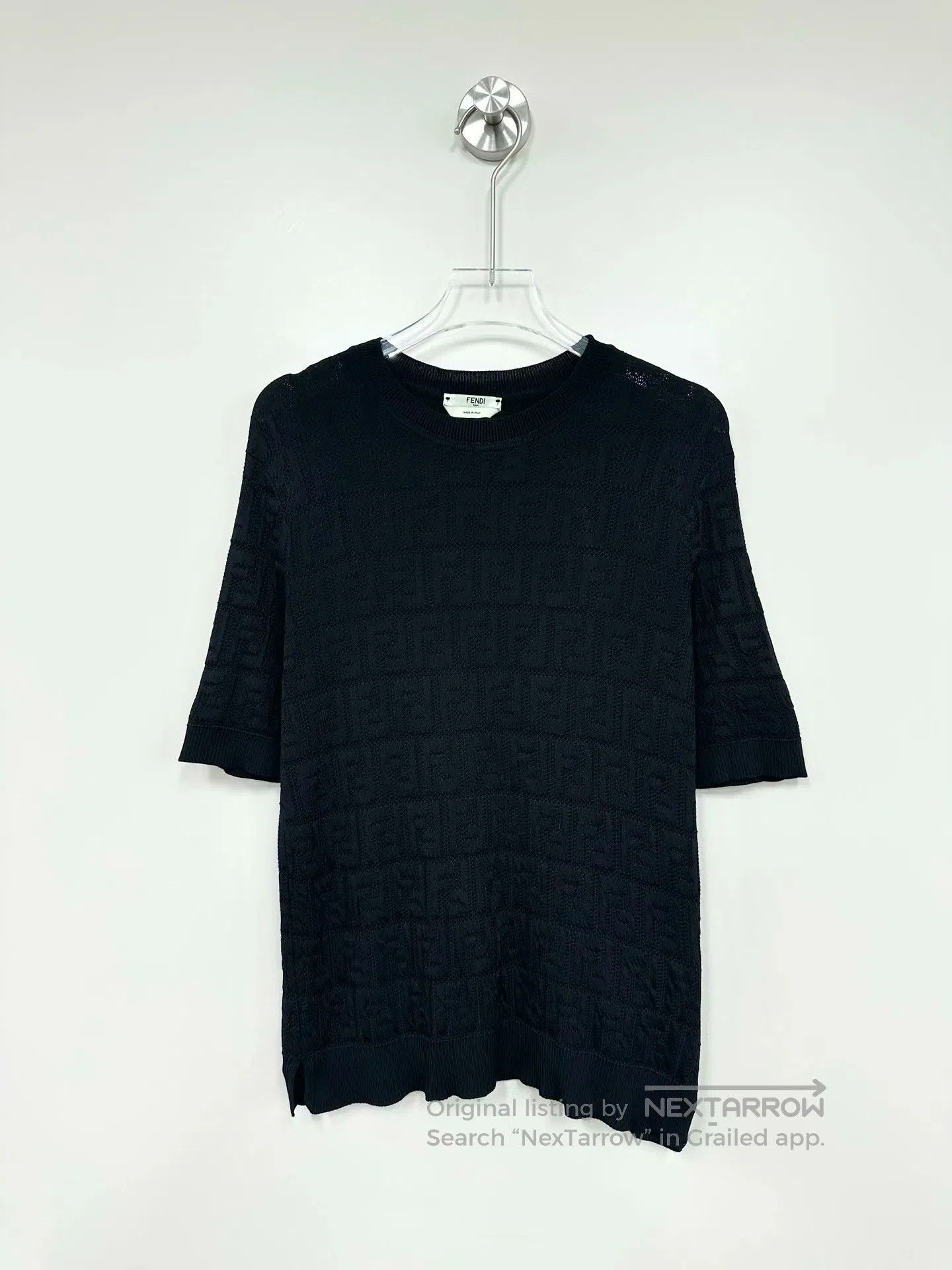 Fendi FENDI Black Subtle Pattern Monogram All-over Printed Logo Size S / US 4 / IT 40 - 1 Thumbnail