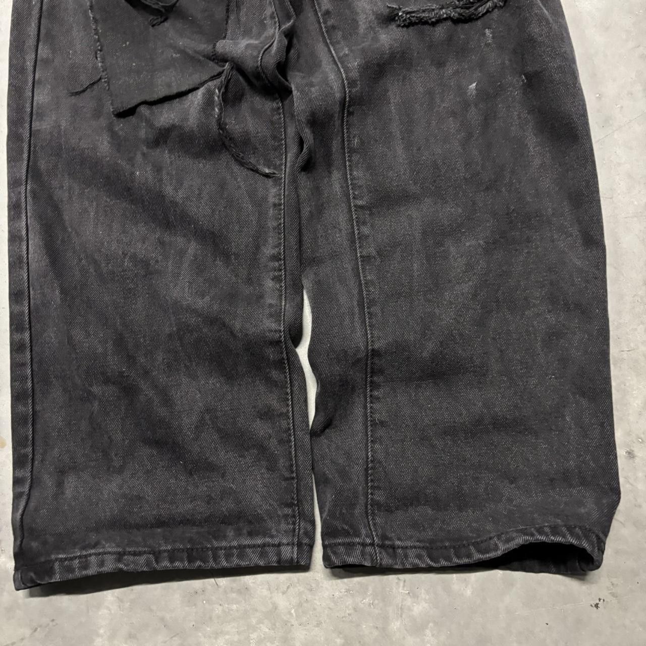 Japanese Brand × Vintage Crazy Vintage Y2K/2000s Grunge Black Distressed Denim Jeans! Size US 29 - 5 Thumbnail