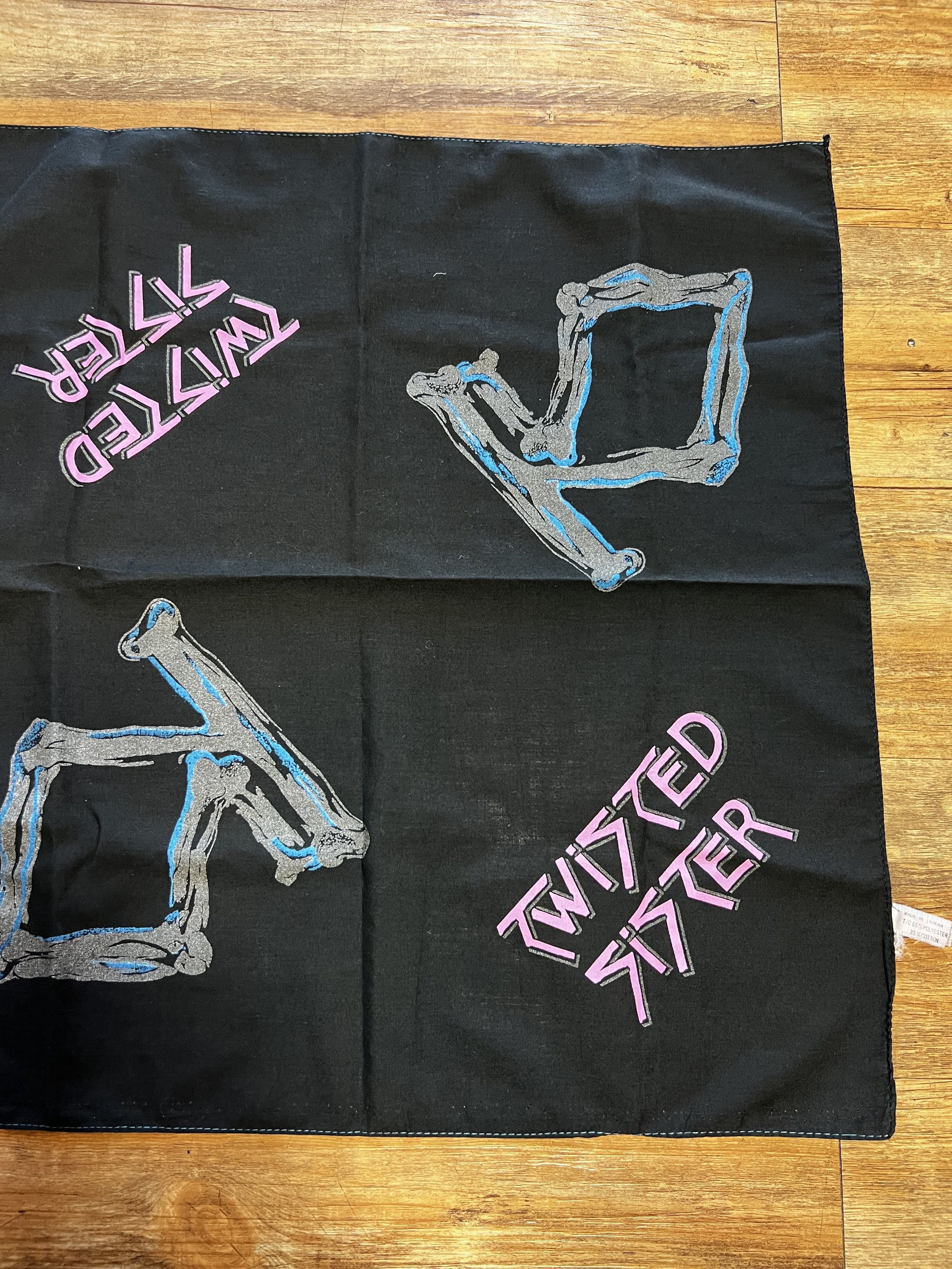 Vintage Vintage 1980's Twisted Sister Logo Bandana Size ONE SIZE - 3 Thumbnail