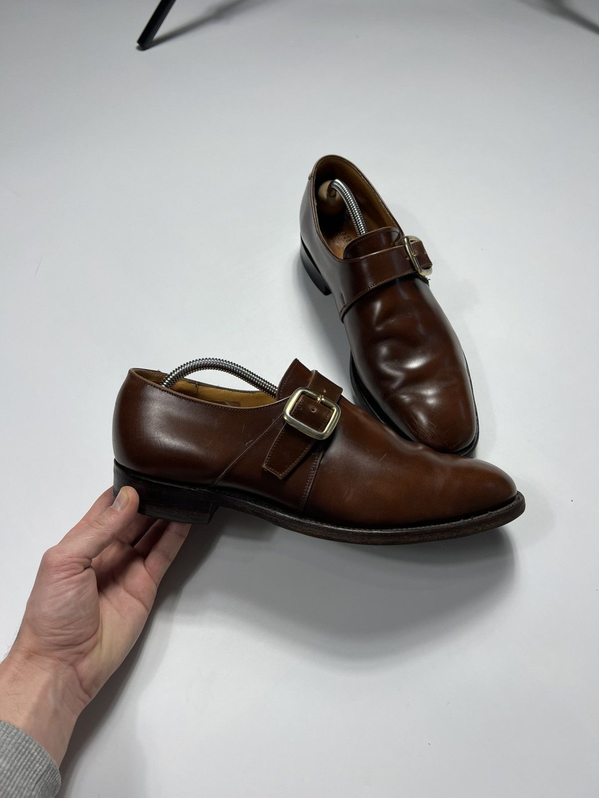 Loake Loake Paisley Monk Strap Leather Brown Shoes Loafers Chelsea Size US 9 / EU 42 - 5 Thumbnail