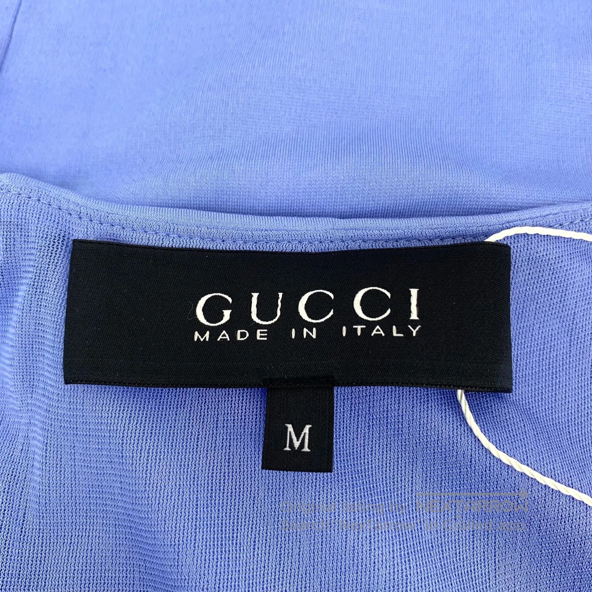 Gucci Guicci Blue V-neck Sleeveless Belted Dress| Size M / US 6-8 / IT 42-44 - 6 Thumbnail