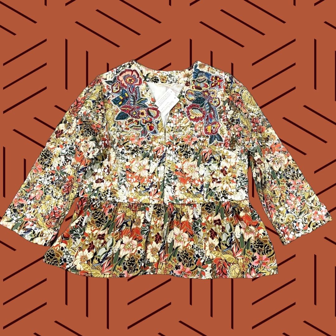 Soft Surroundings SOFT SURROUNDINGS Ariege Jacket Womens Large Floral Embroidered Beaded Lace BOHO Size L / US 10 / IT 46 - 1 Thumbnail
