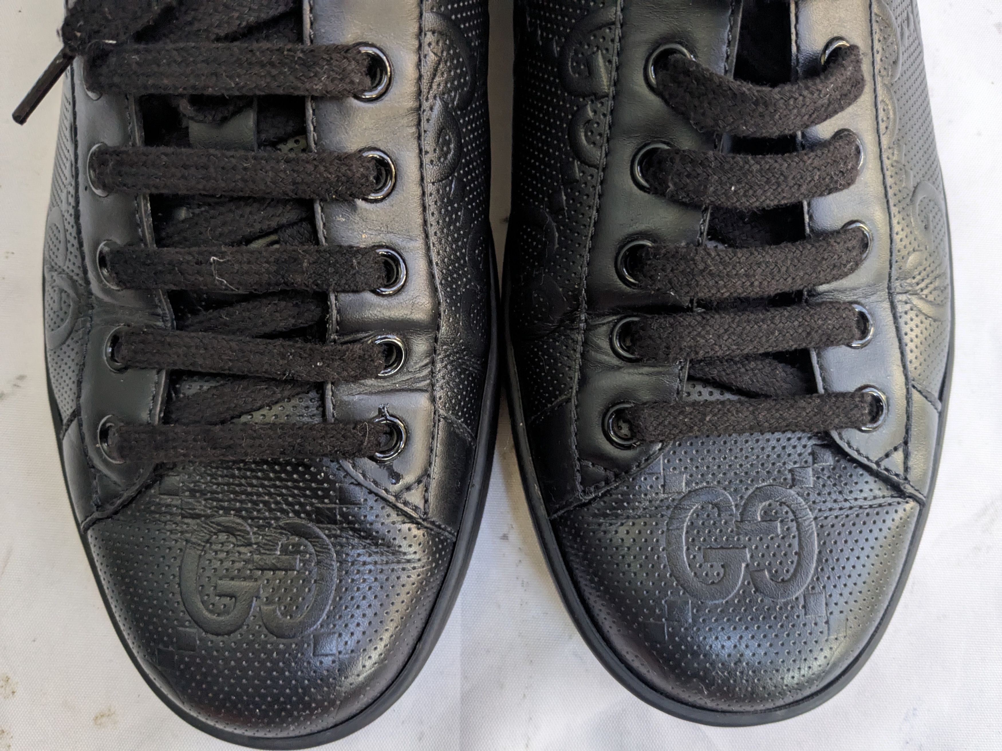 Gucci Gucci black mens leather shoes 8.5 Monogram Size US 8.5 / EU 41-42 - 2 Thumbnail