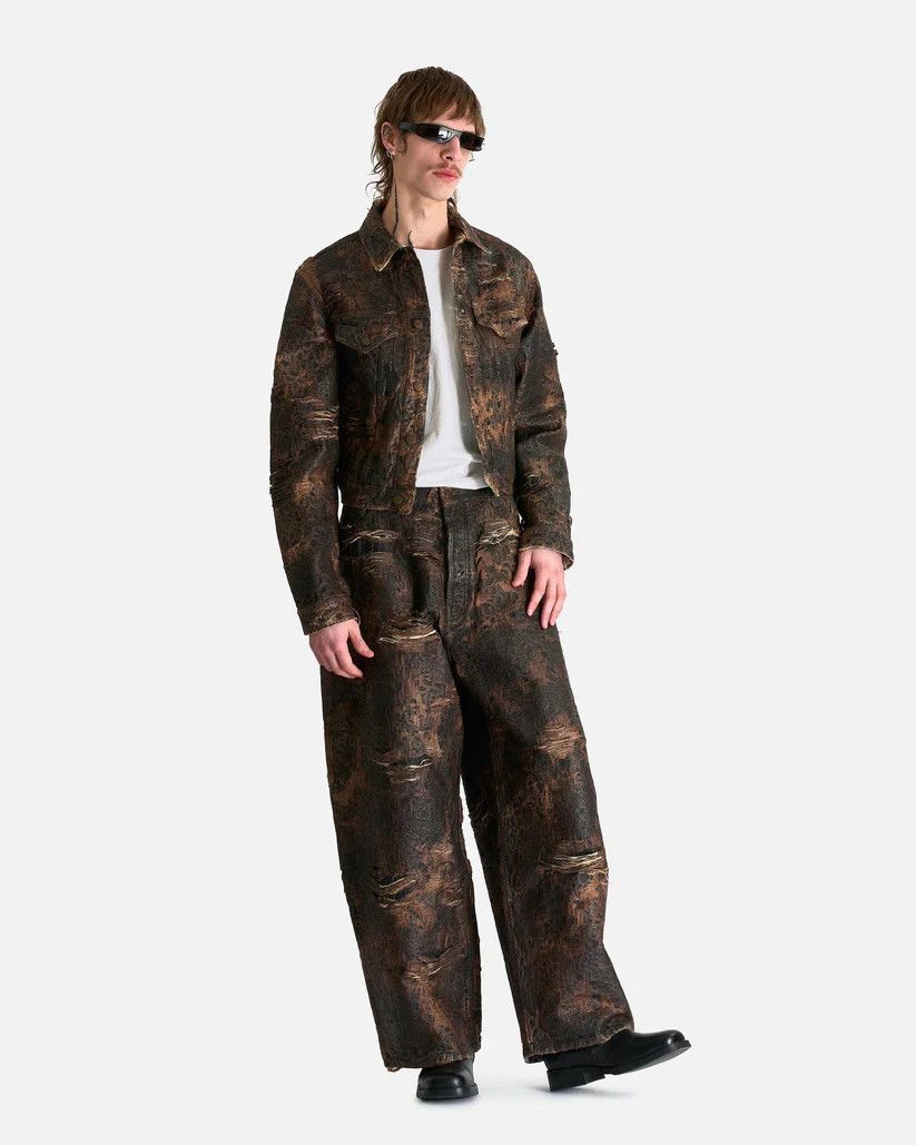 Acne Studios o1s1v1r1oon0825 Distressed Monogram Jeans in Brown Size US 30 / EU 46 - 2 Thumbnail
