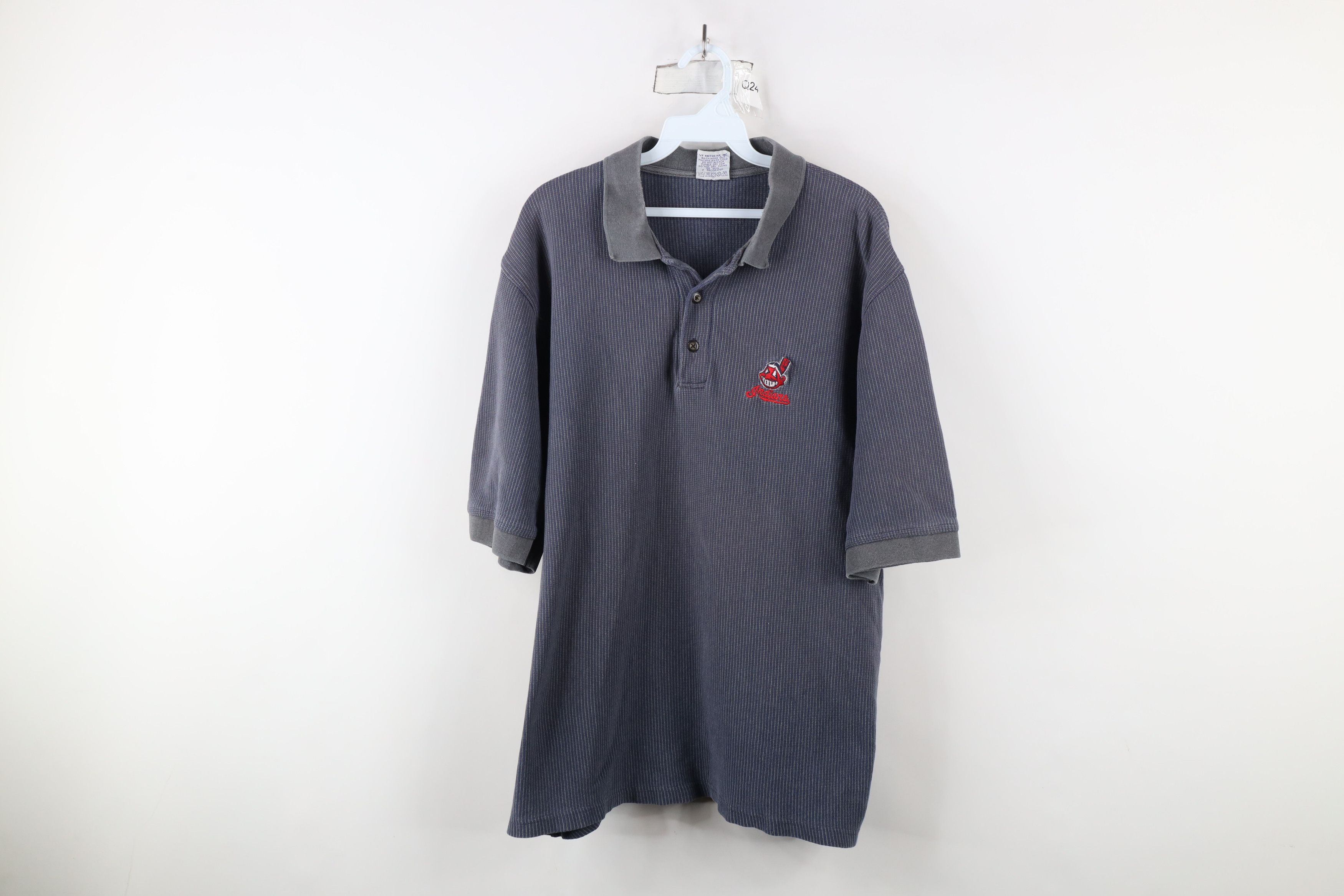 Vintage Vintage 90s Knit Chief Wahoo Cleveland Indians Baseball Polo Size US XL / EU 56 / 4 - 1 Thumbnail