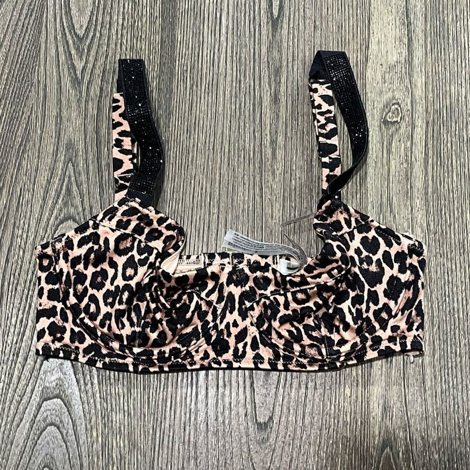 Victoria's Secret NWOT Victoria's Secret Leopard Shine Strap Bikini Bra Sz 34C Size ONE SIZE - 1 Thumbnail