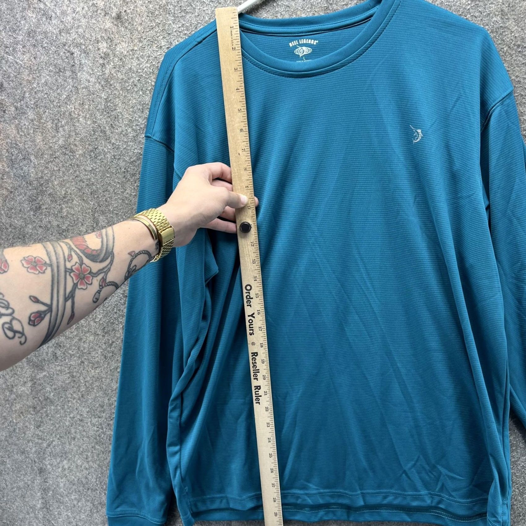 Vintage Reel Legends Shirt Mens Large Blue Long Sleeve Performance Fishing Tee Crewneck Size US L / EU 52-54 / 3 - 4 Thumbnail