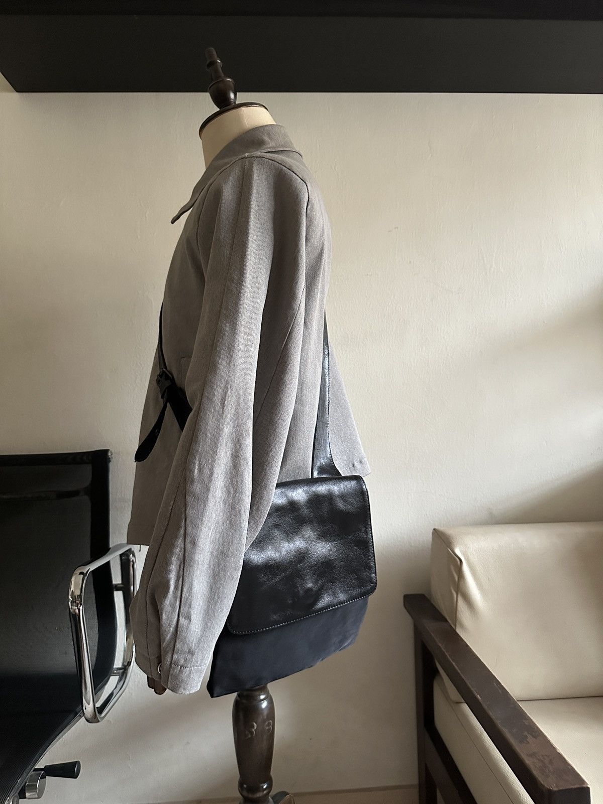 Comme des Garcons Homme Plus 1990s L’ALTOPIANO Nylon mix Leather Sling Bag/Crossbody Bag Size ONE SIZE - 14 Thumbnail