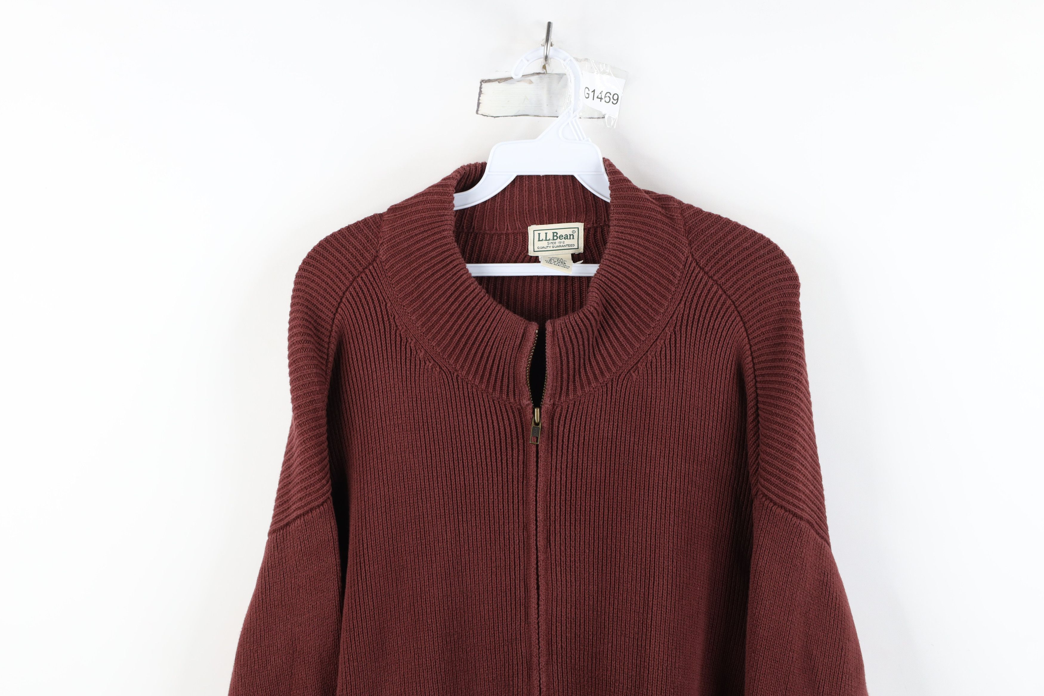 L.L. Bean Vintage LL Bean Chunky Ribbed Knit Zip Cardigan Sweater Size US XL / EU 56 / 4 - 2 Thumbnail
