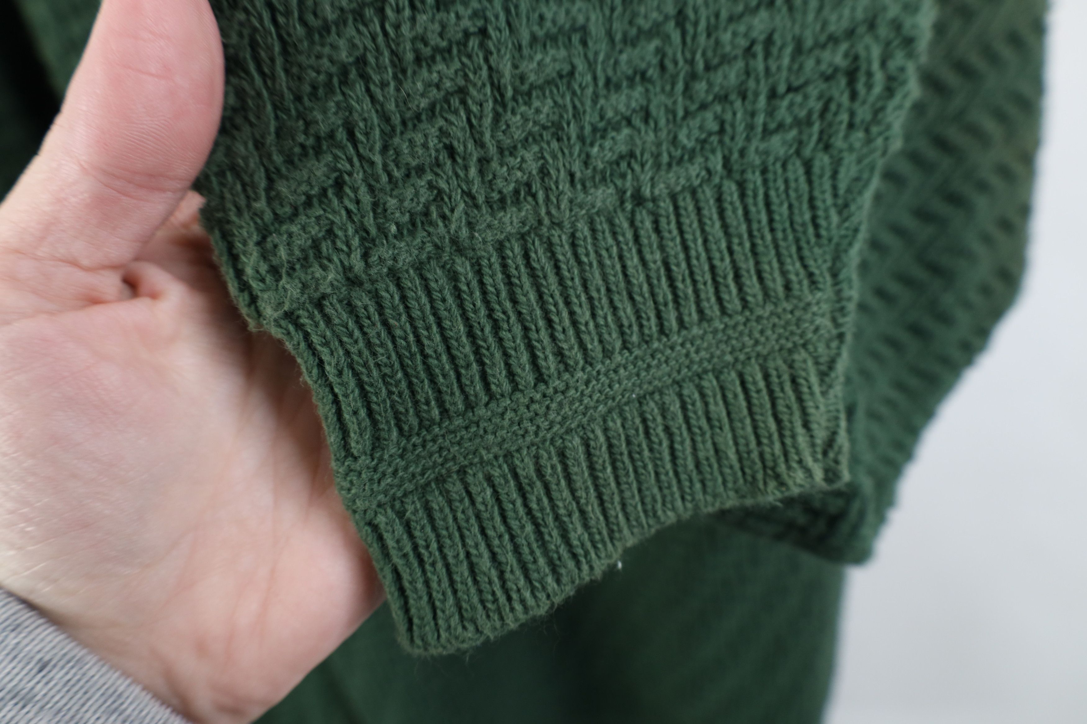 Vintage Vintage 90s Streetwear Cotton Zig Zag Knit Sweater Green USA Size US L / EU 52-54 / 3 - 5 Thumbnail