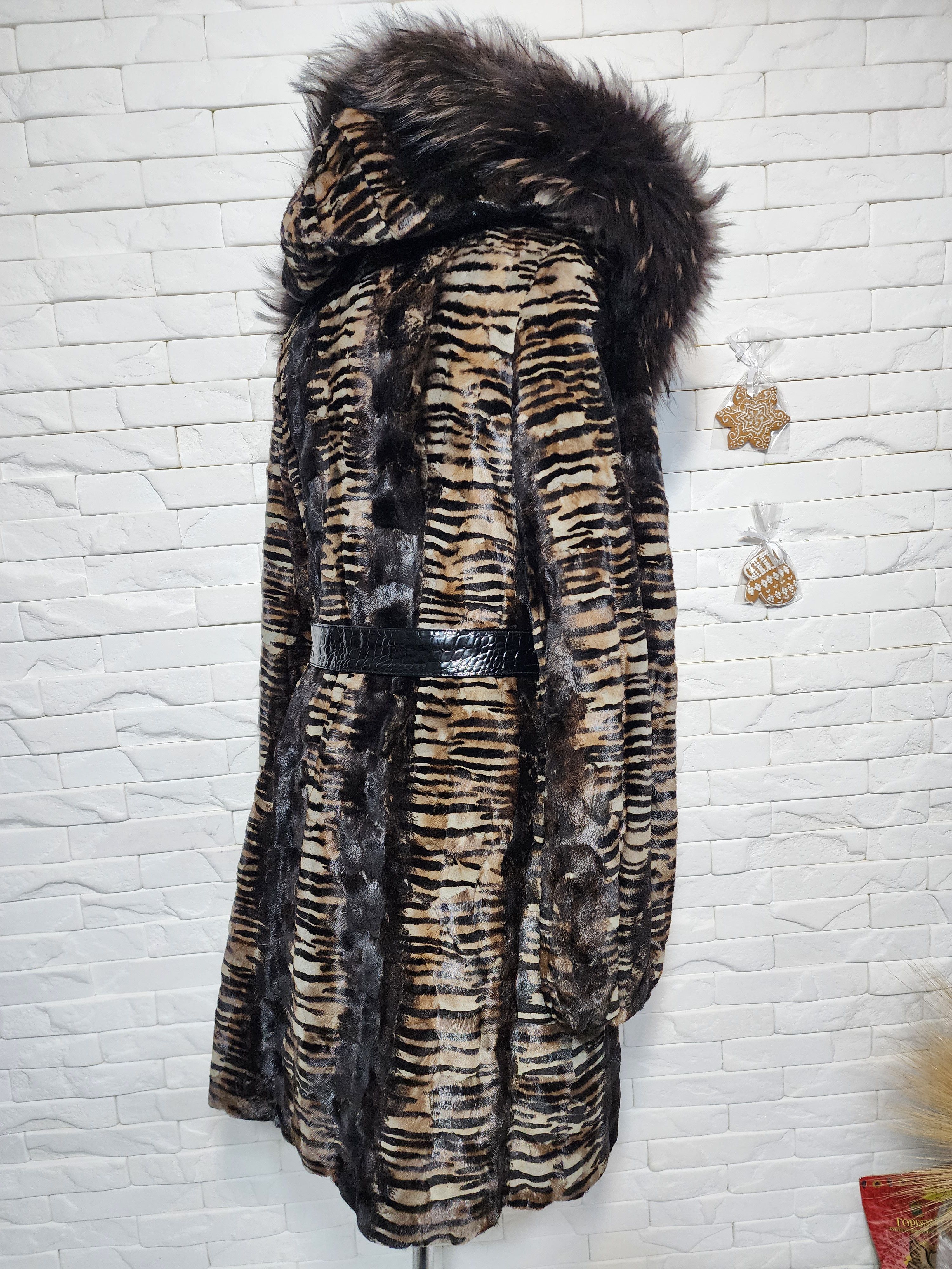 Furla Brown Mink Fur Hooded Coat - Women's Warm Luxury Outerwear Size L / US 10 / IT 46 - 5 Thumbnail