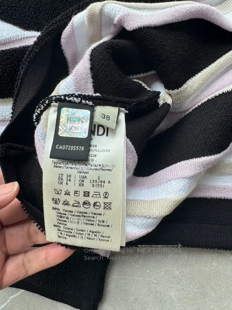 Fendi Fendi Black and White Striped Knit Set, Top with Shorts, C Size XS / US 0-2 / IT 36-38 - 5 Thumbnail