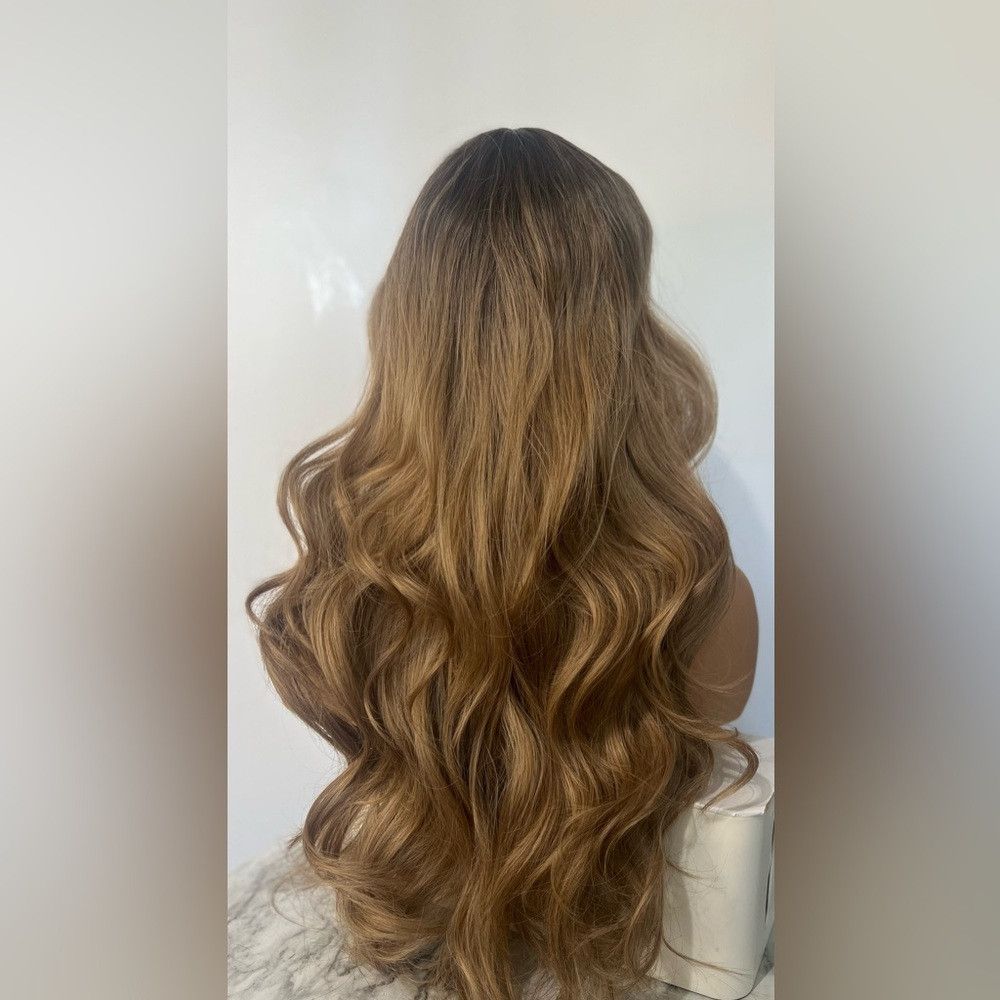 Other Balayage dark Roots Medium ash Blonde with bangs Wig 22 Inc Size ONE SIZE - 2 Thumbnail