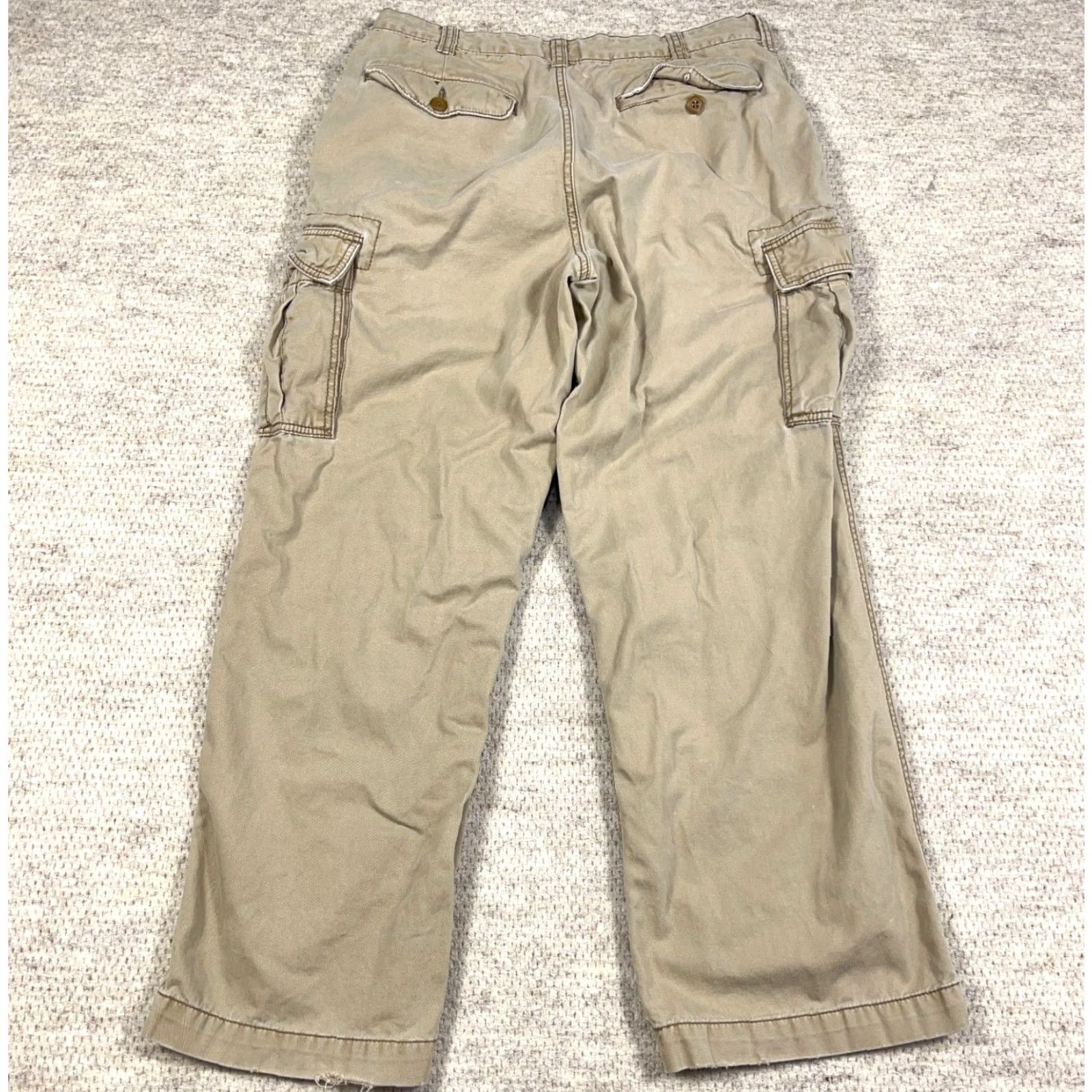 American Eagle Outfitters VINTAGE American Eagle Outfitters Cargo Pants Men 34x32 Tan Khaki Twill Baggy Y2K Skate - 34 Regular Beige Cargo 5-Pocket Mens Pants Size US 34 / EU 50 - 2 Thumbnail