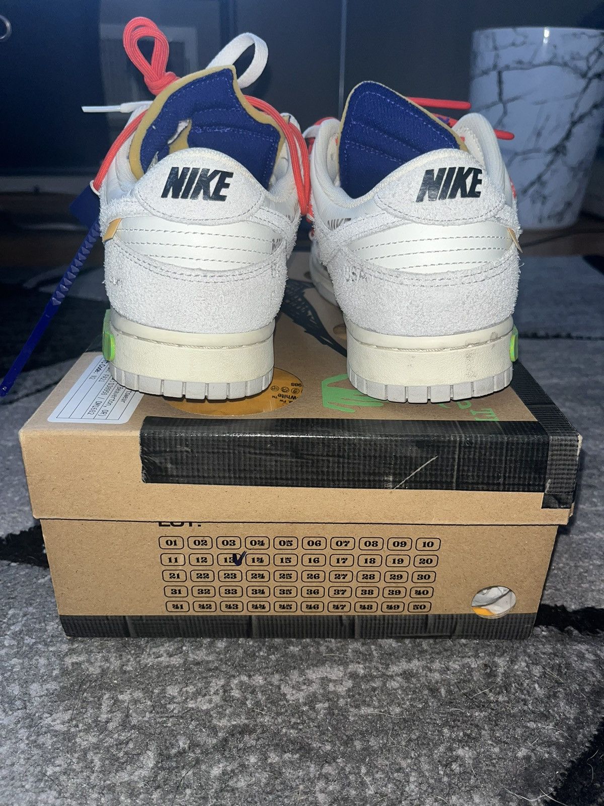 Nike Nike Dunk Low Off-White “Lot 13” Size US 10.5 / EU 43-44 - 7 Thumbnail