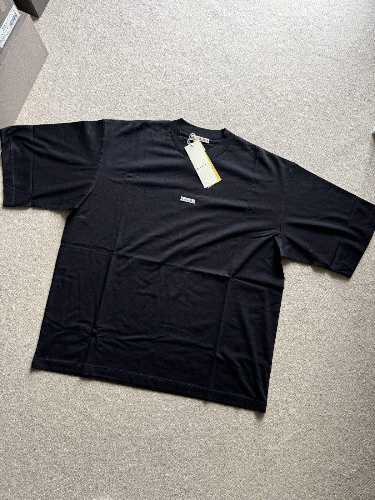 Marni NEW | BLACK LOGO TSHIRT SIZE 50 OVERSIZE Size US M / EU 48-50 / 2 - 2 Thumbnail