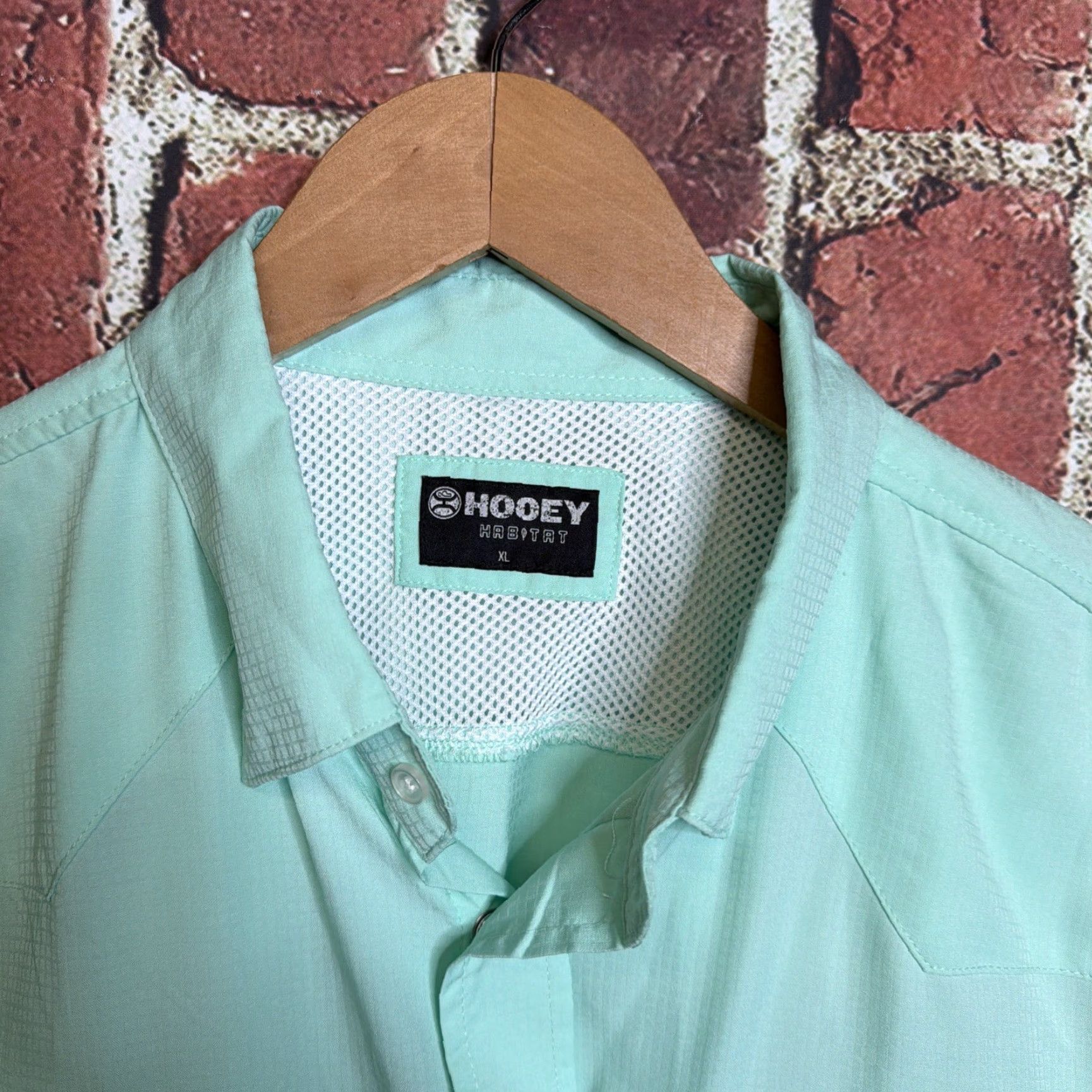Vintage HOOEY HABITAT Shirt Mens XL Teal Sol Pearl Snap Flap Pockets Vented NWT Size US XL / EU 56 / 4 - 2 Thumbnail