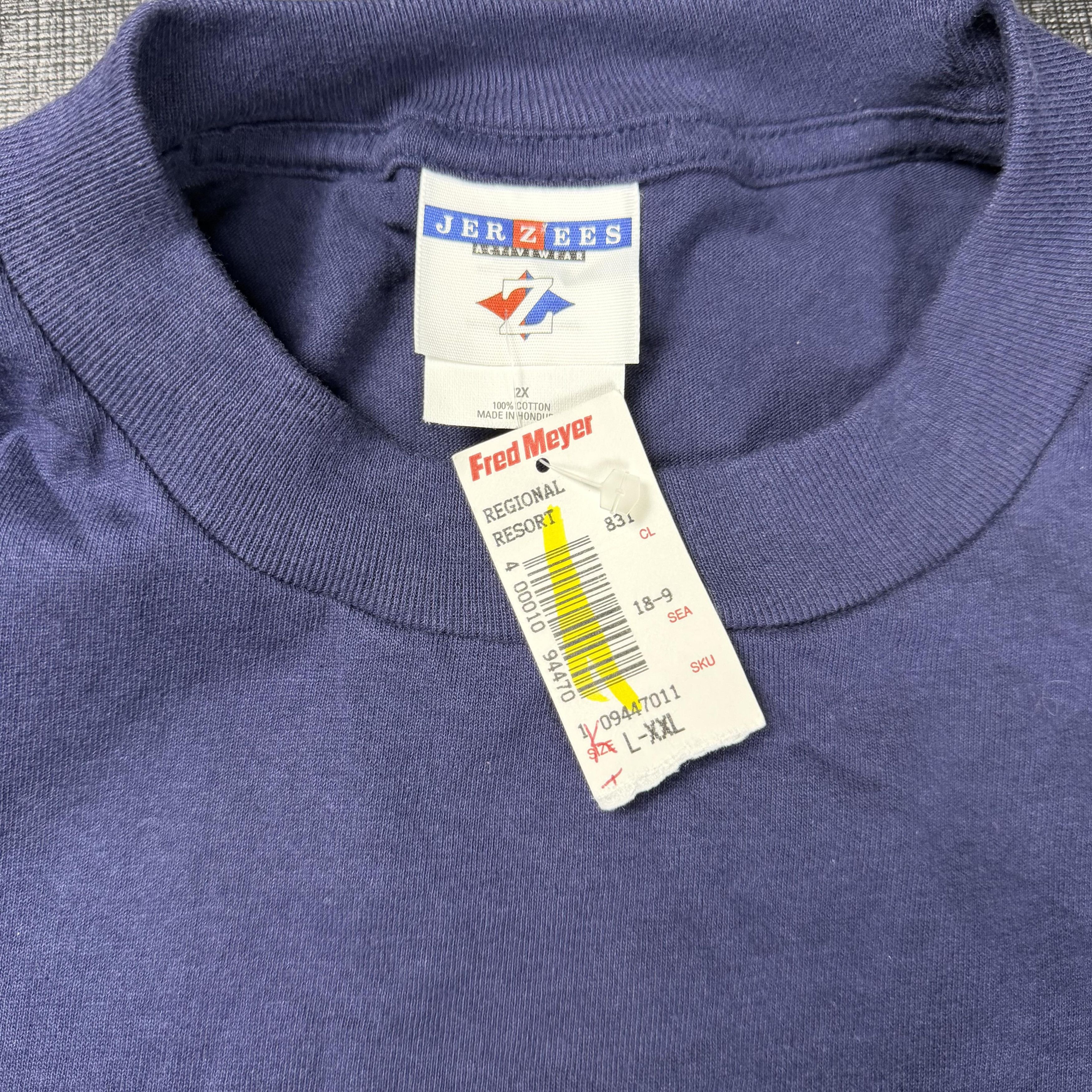 Jerzees Vintage 90s Jerzees Dad Graphic T-Shirt Navy 2XL Size US XXL / EU 58 / 5 - 8 Thumbnail