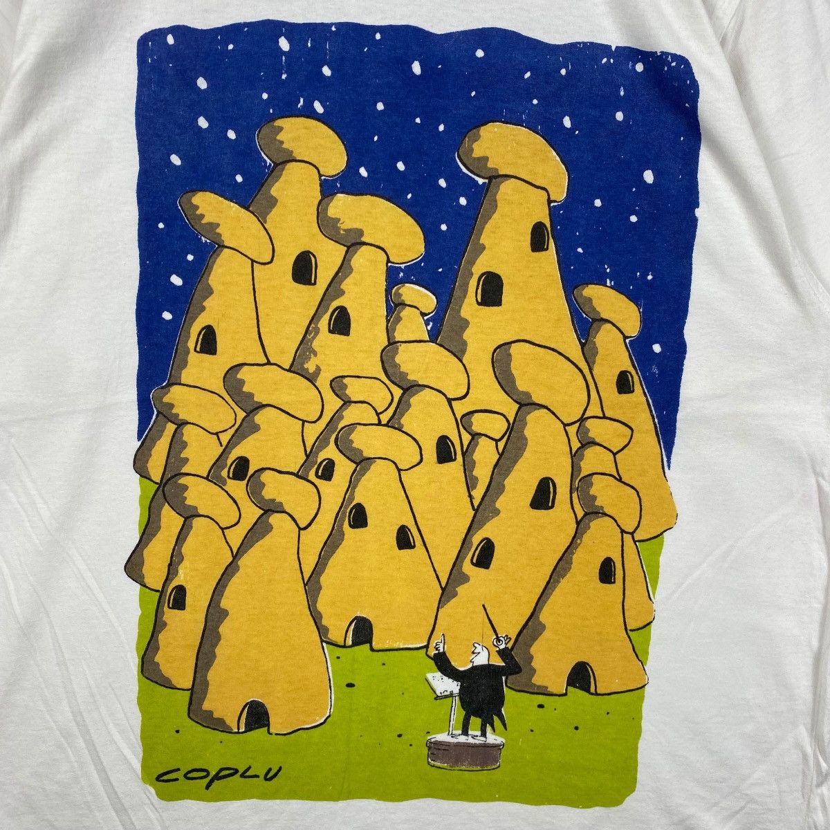 Vintage Vintage 90's COPLU Art Graphic Tee Shirt Medium Size Size US M / EU 48-50 / 2 - 2 Thumbnail