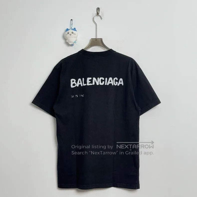 Balenciaga Front and Back Inkjet Letter Logo Short-Sleeve