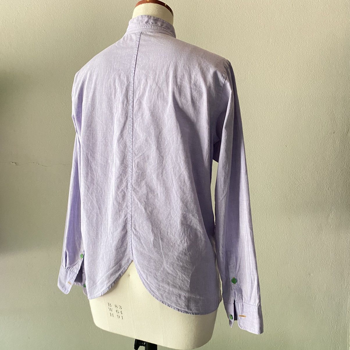 Frapbois FRAPBOIS Bright Lavender Mandarin Collar Button-Up Shirt Size M / US 6-8 / IT 42-44 - 24 Thumbnail