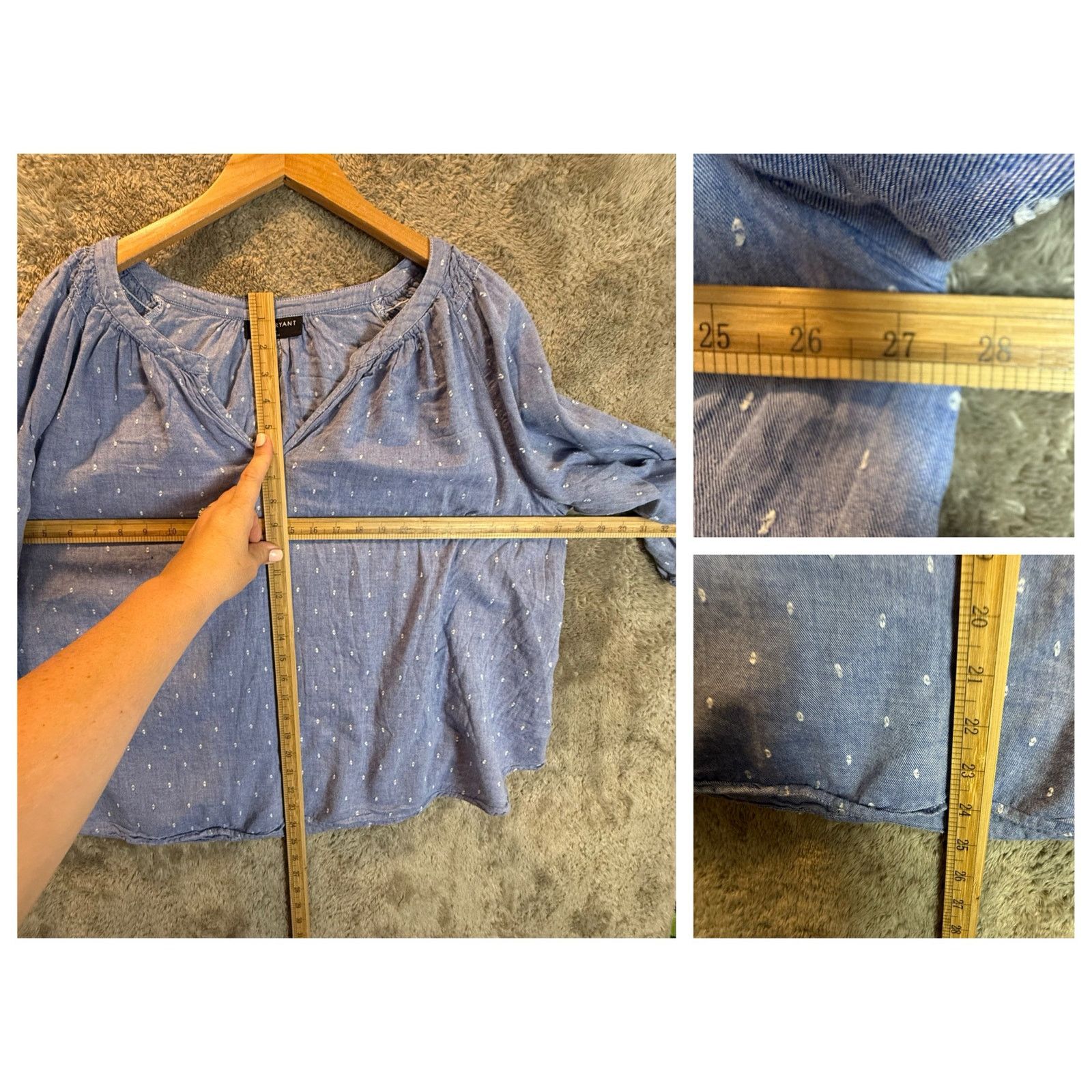Other Lane Bryant Chambray Top Blouse Shirt Blue Popover 22 24 Size 3XL / US 20-22 - 8 Thumbnail