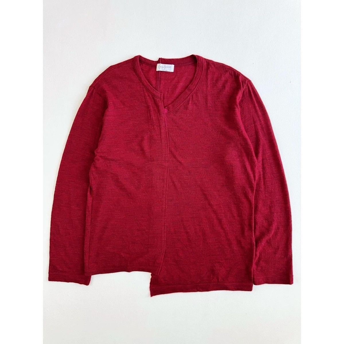image of Yohji Yamamoto Pour Homme Wool Halfzip in Red, Men's (Size Medium)