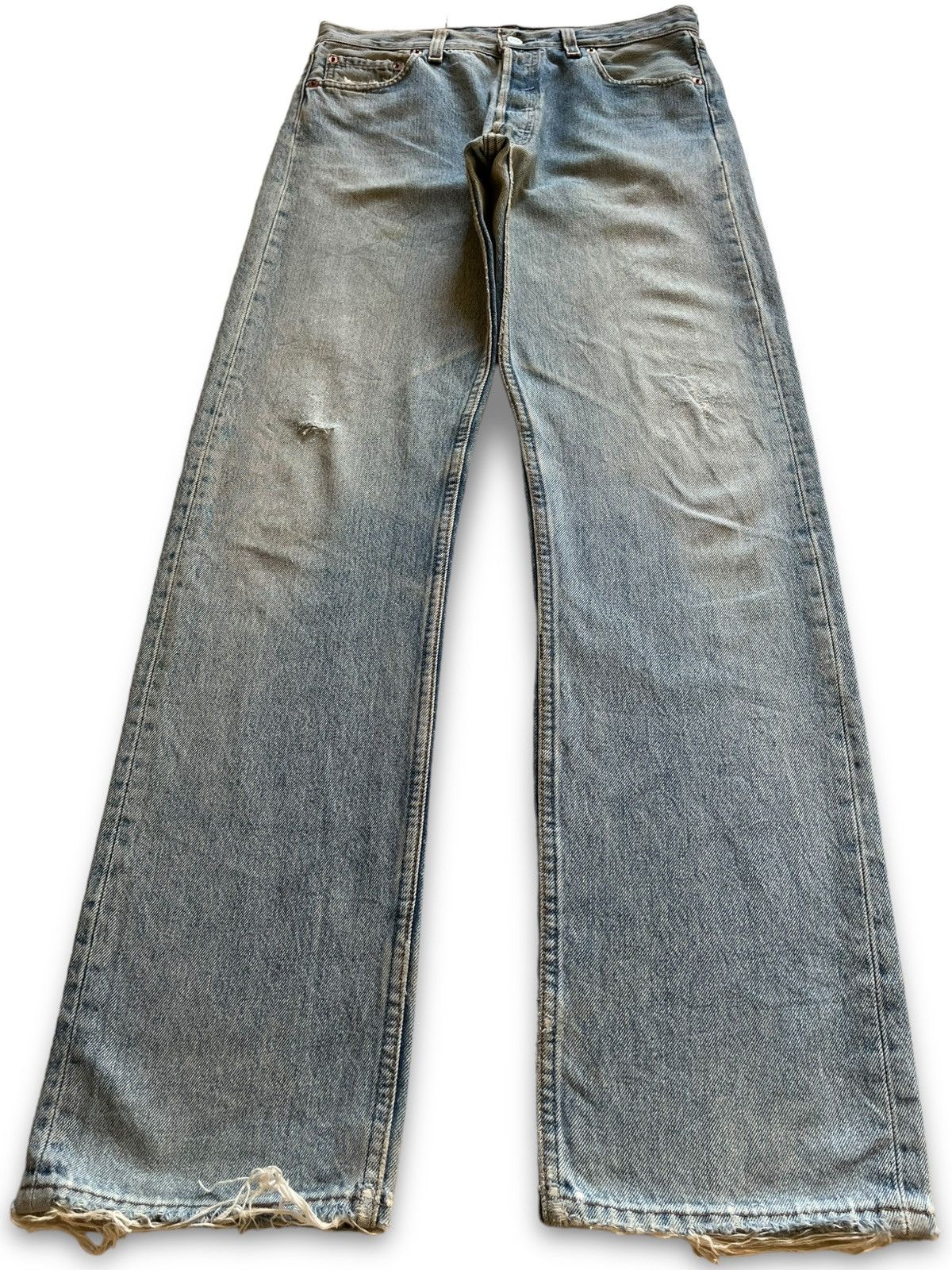 Levi's × Levi's Vintage Clothing Vintage 90s Levis 501 Distressed Loose Jeans Button 501 Size US 30 / EU 46 - 1 Thumbnail