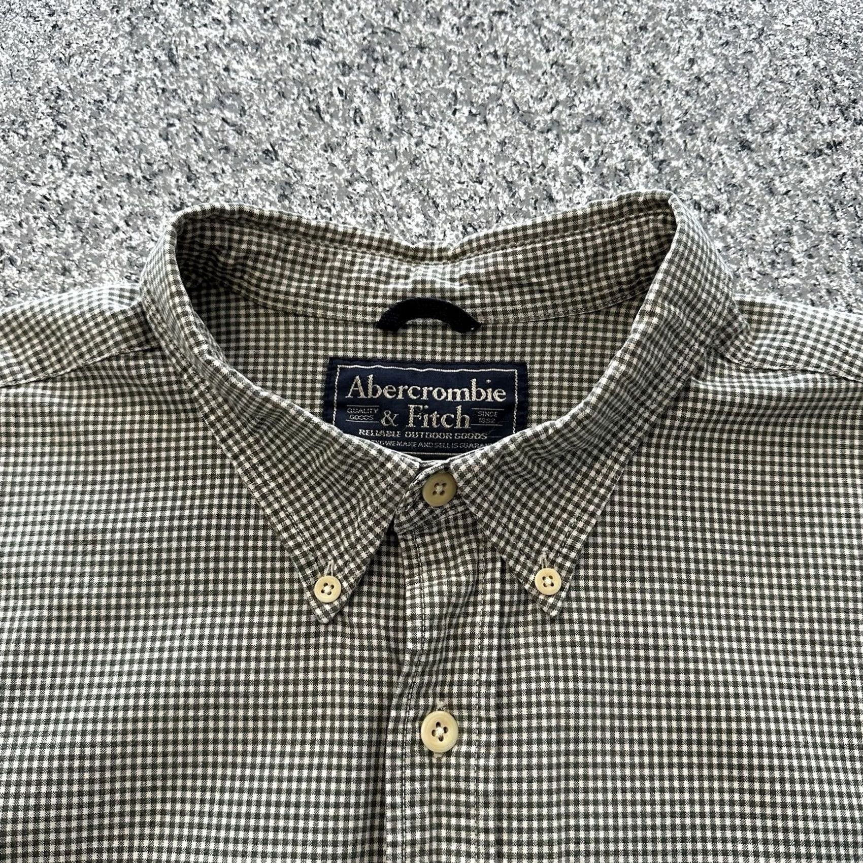 Abercrombie & Fitch VINTAGE Abercrombie & Fitch Shirt Mens XL Green Y2K Button Plaid Beige Size US XL / EU 56 / 4 - 3 Thumbnail