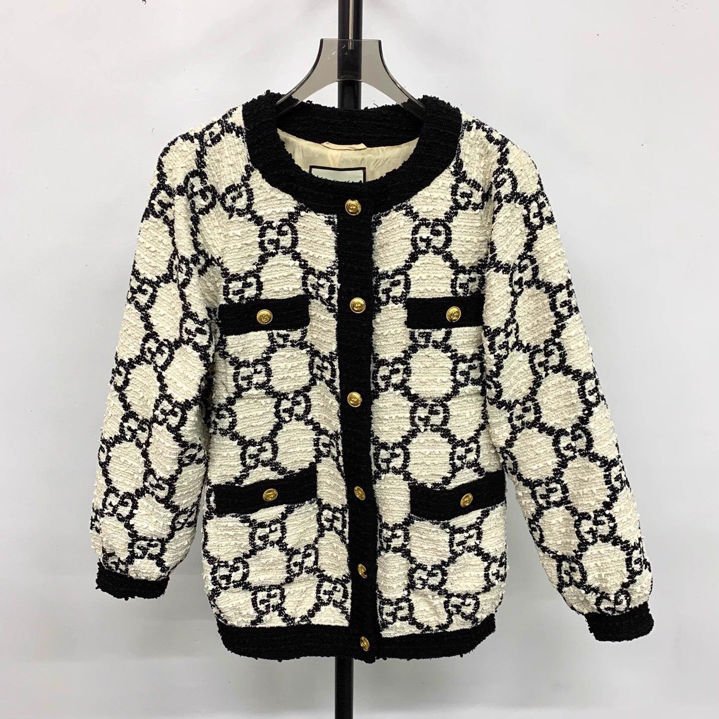 Gucci GUCCI GG Monogram Tweed Long Sleeve Jacket Size XS / US 0-2 / IT 36-38 - 1 Thumbnail