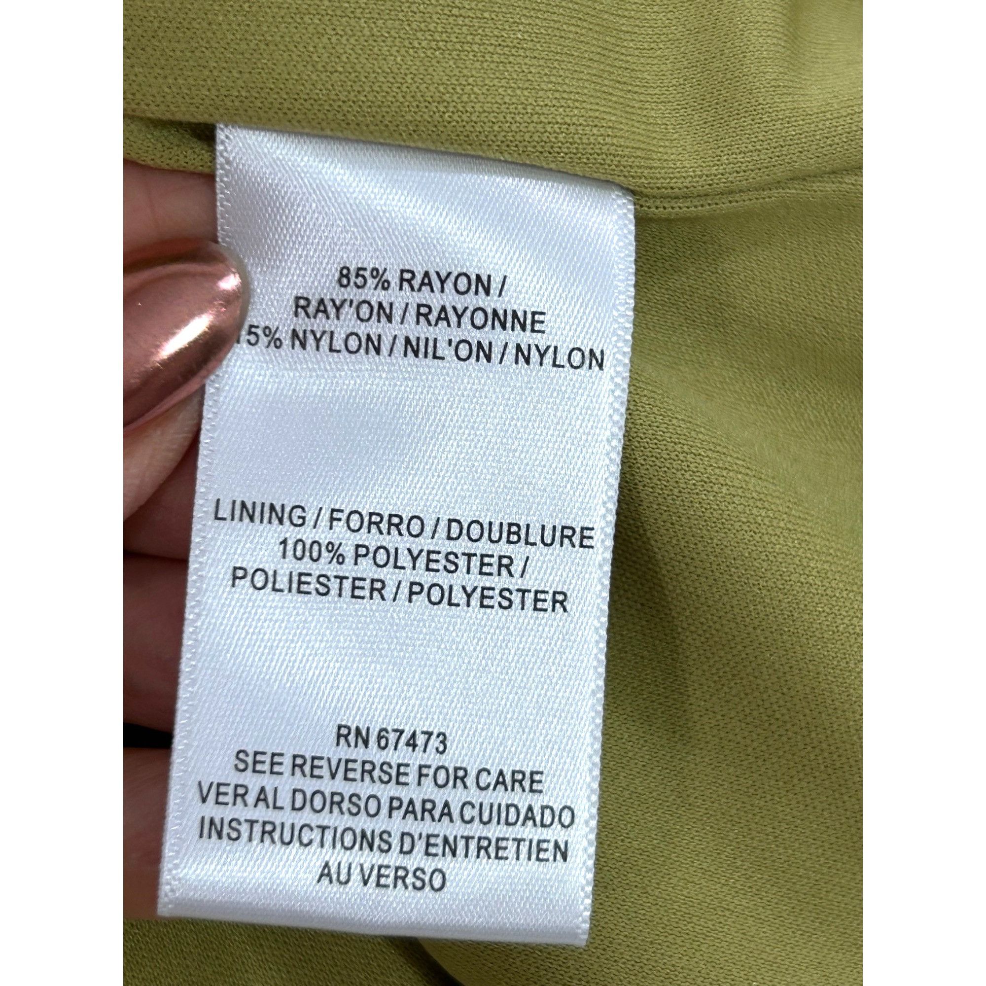 Other Taylor Maxi Dress L Chartreuse Drawstring Halter Sleeveless Size L / US 10 / IT 46 - 7 Thumbnail