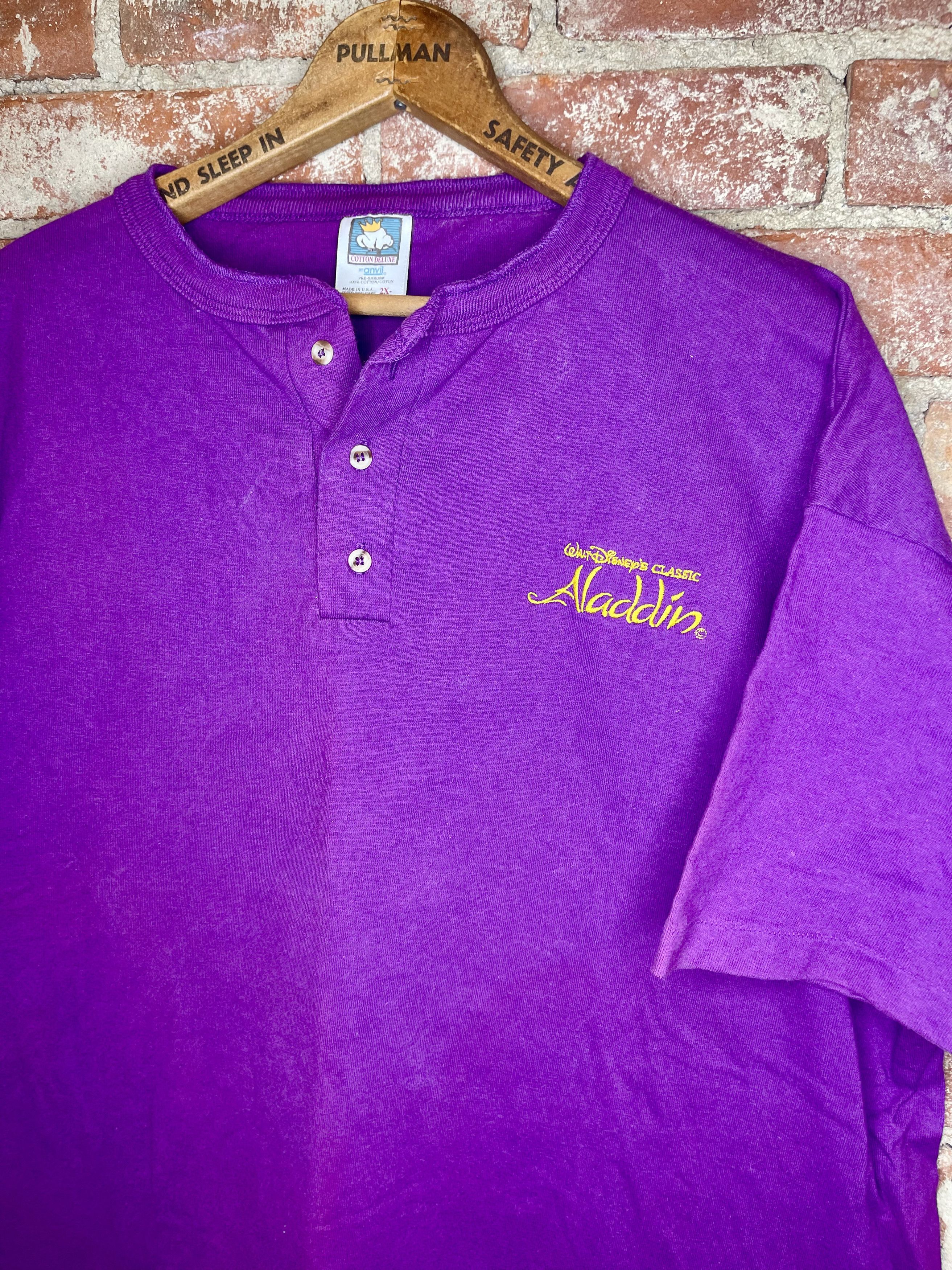 Disney × Vintage RARE!!! 1992 Disney Aladdin Vintage 90's Movie Promo T-Shirt Size US XXL / EU 58 / 5 - 3 Thumbnail