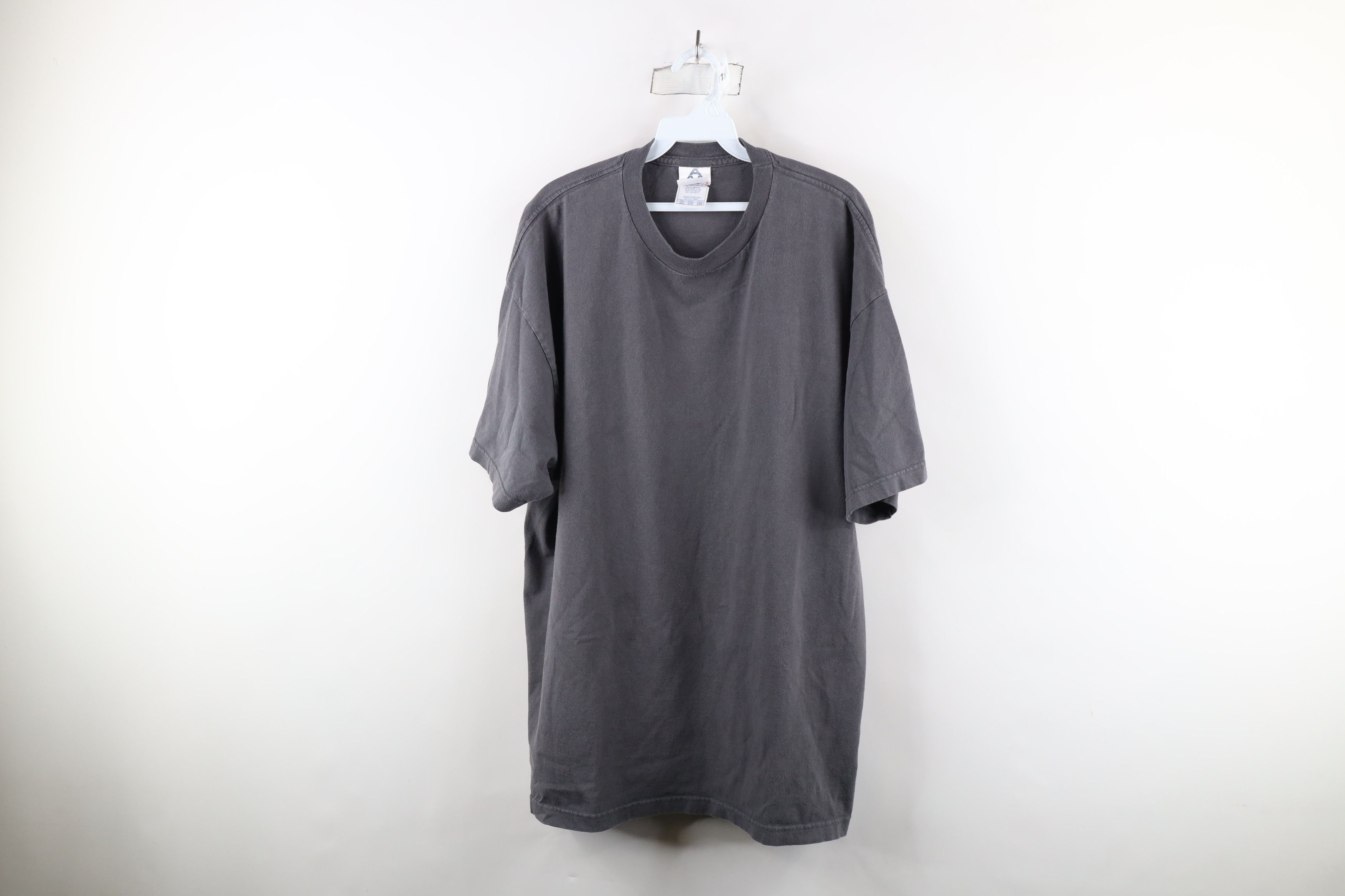 Vintage Vintage 90s Streetwear Blank Heavyweight Cotton T-Shirt Gray Size US XXL / EU 58 / 5 - 1 Thumbnail