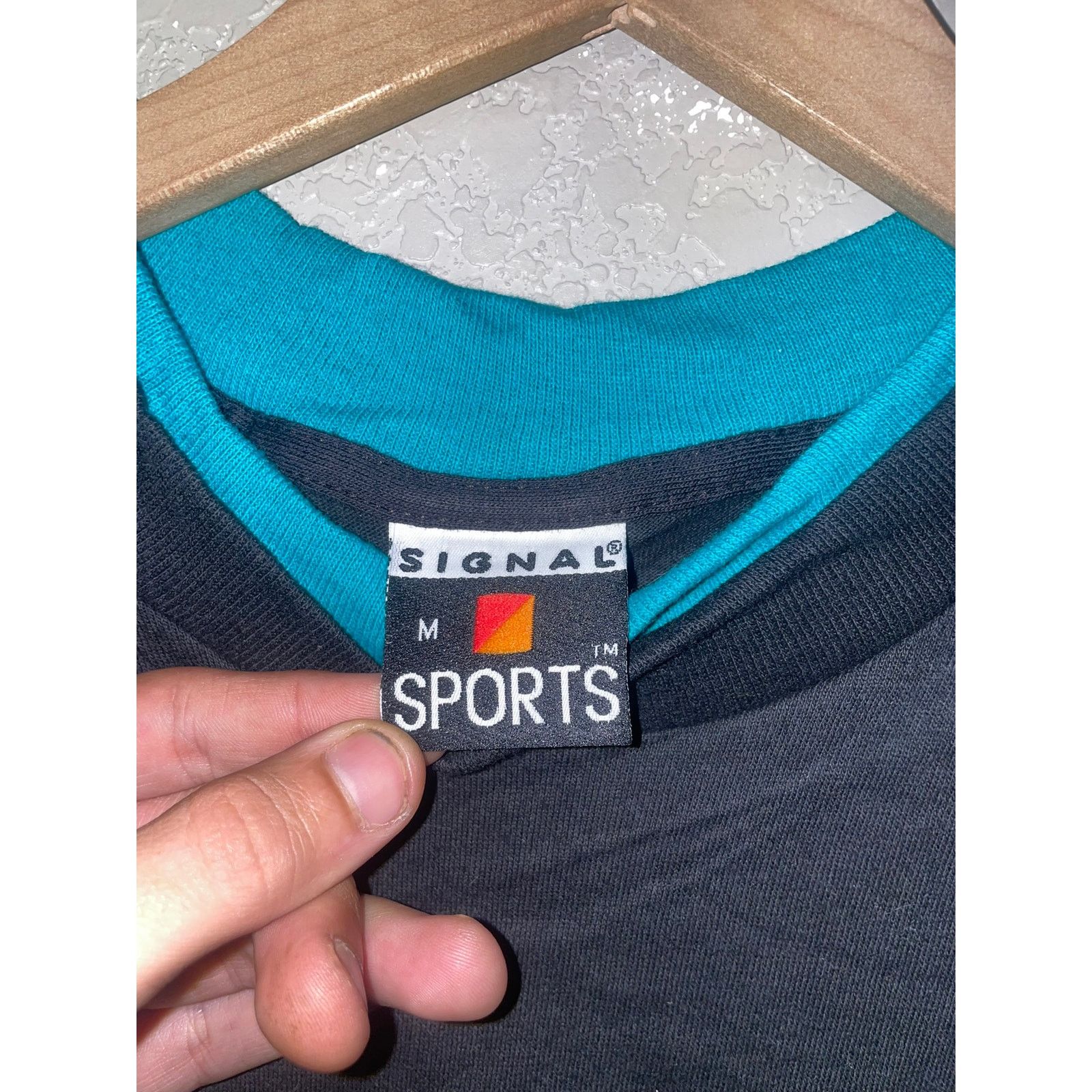 Vintage 90s Signal Sport Black Teal Double Collared Blank Shirt M Size US M / EU 48-50 / 2 - 4 Thumbnail