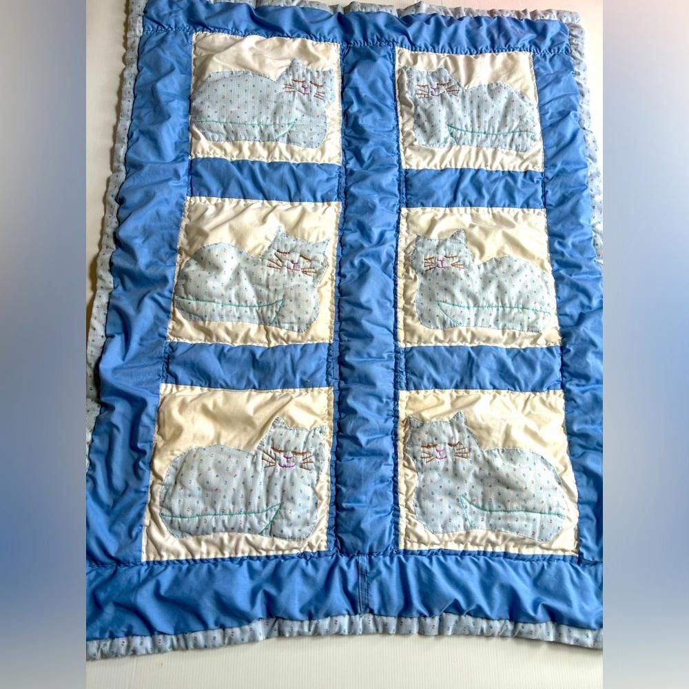 Designer Vintage Embroidered Quilt Square Blocks - Cats Size ONE SIZE - 1 Thumbnail