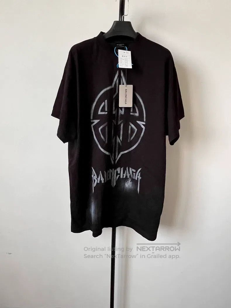 Balenciaga Dirty mud dyed bitcoin short-sleeve