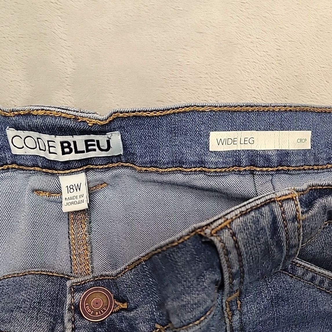 Vintage Code Bleu Wide Leg Jeans Women 18W Blue Denim High Rise Y2K 90s Pants Wide-Leg Jeans Women 18W Blue Denim High Rise Y2K 90s Size 40" / US 18 - 4 Thumbnail