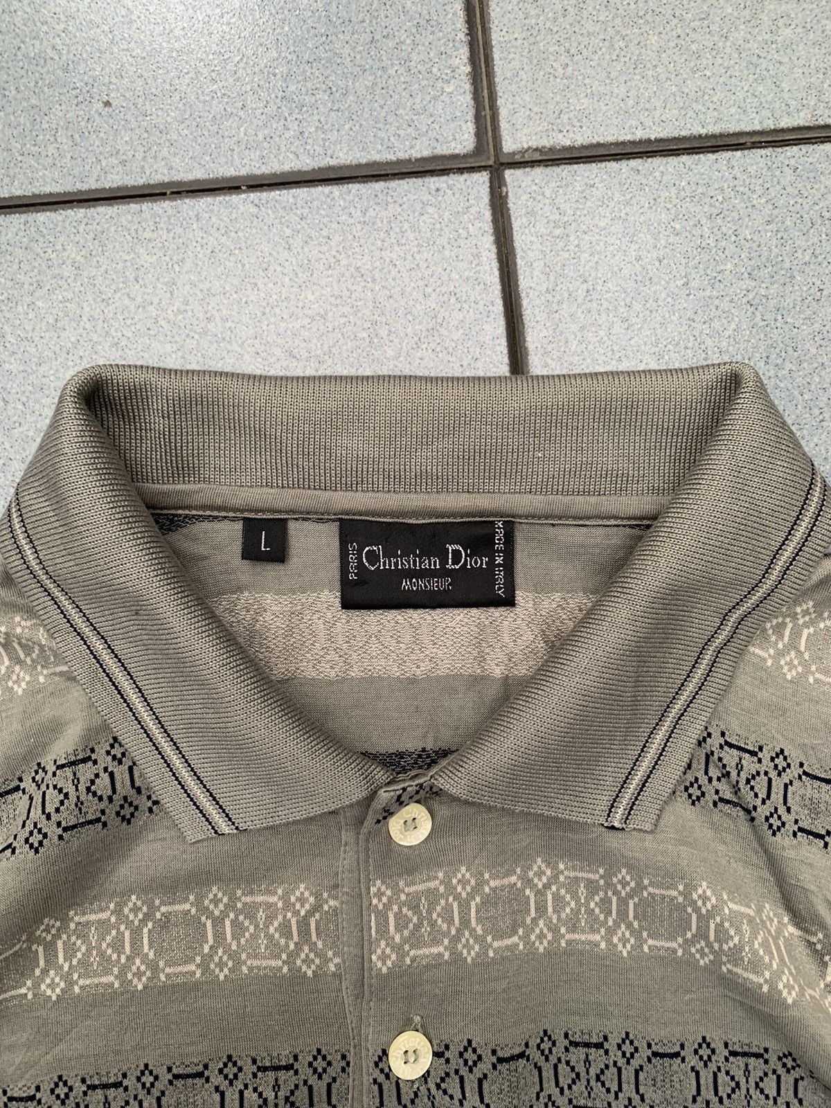 Christian Dior Monsieur × Vintage Vintage Christian Dior Monogram Patterned Stripes Collar Size US L / EU 52-54 / 3 - 2 Thumbnail