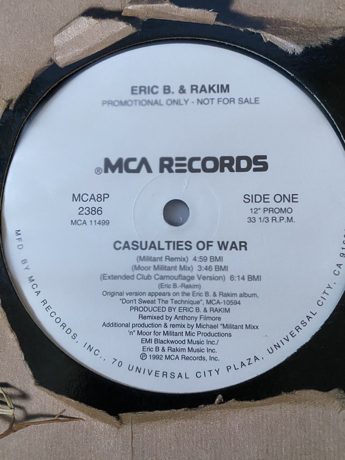 Rap Tees Vintage Eric B and Rakim vinyl record run DMC beastie boys Size ONE SIZE - 2 Thumbnail