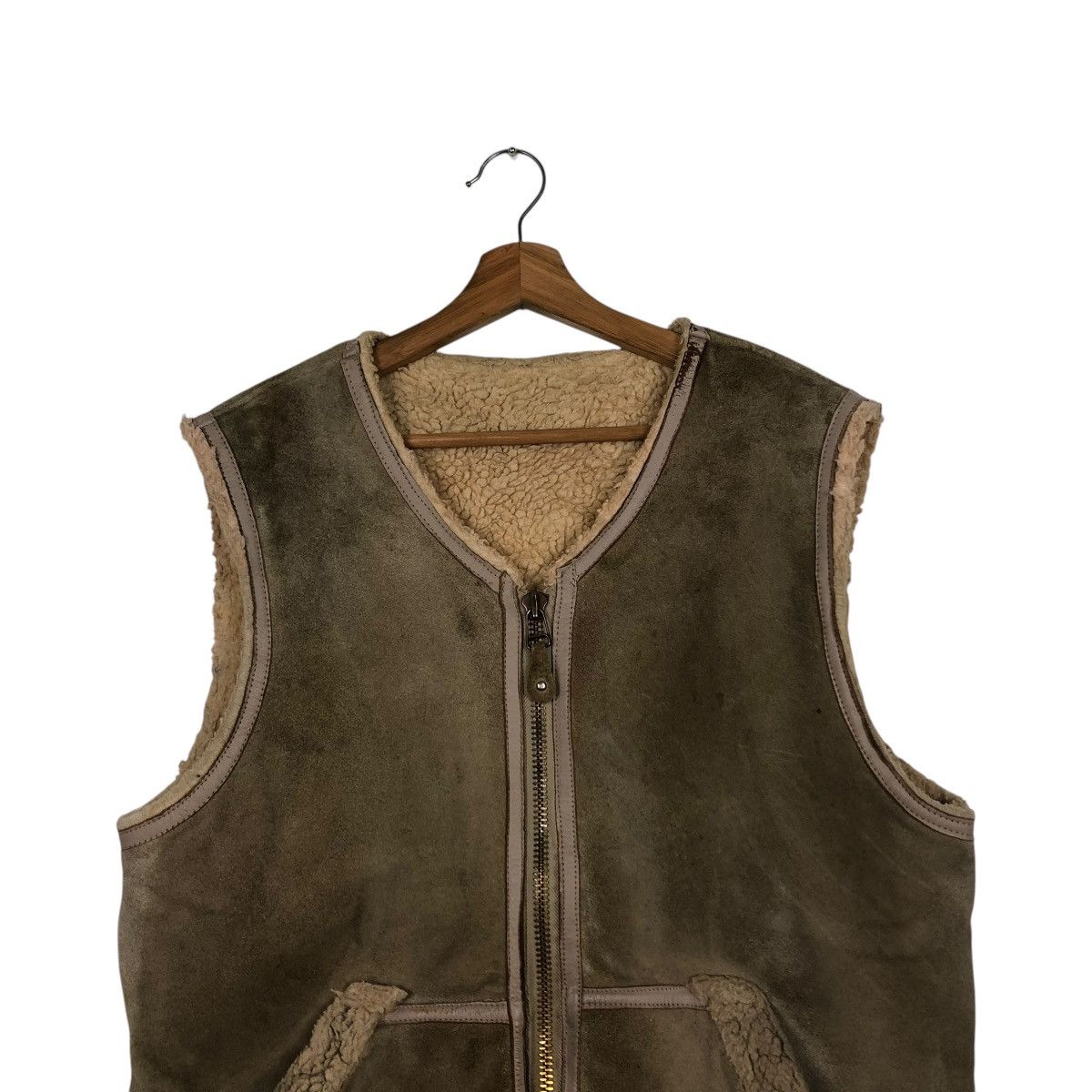 Japanese Brand 🔥VINTAGE GENUINE LEATHER TANK TOP SLEEVELESS NEXT STAGE Size US S / EU 44-46 / 1 - 5 Thumbnail