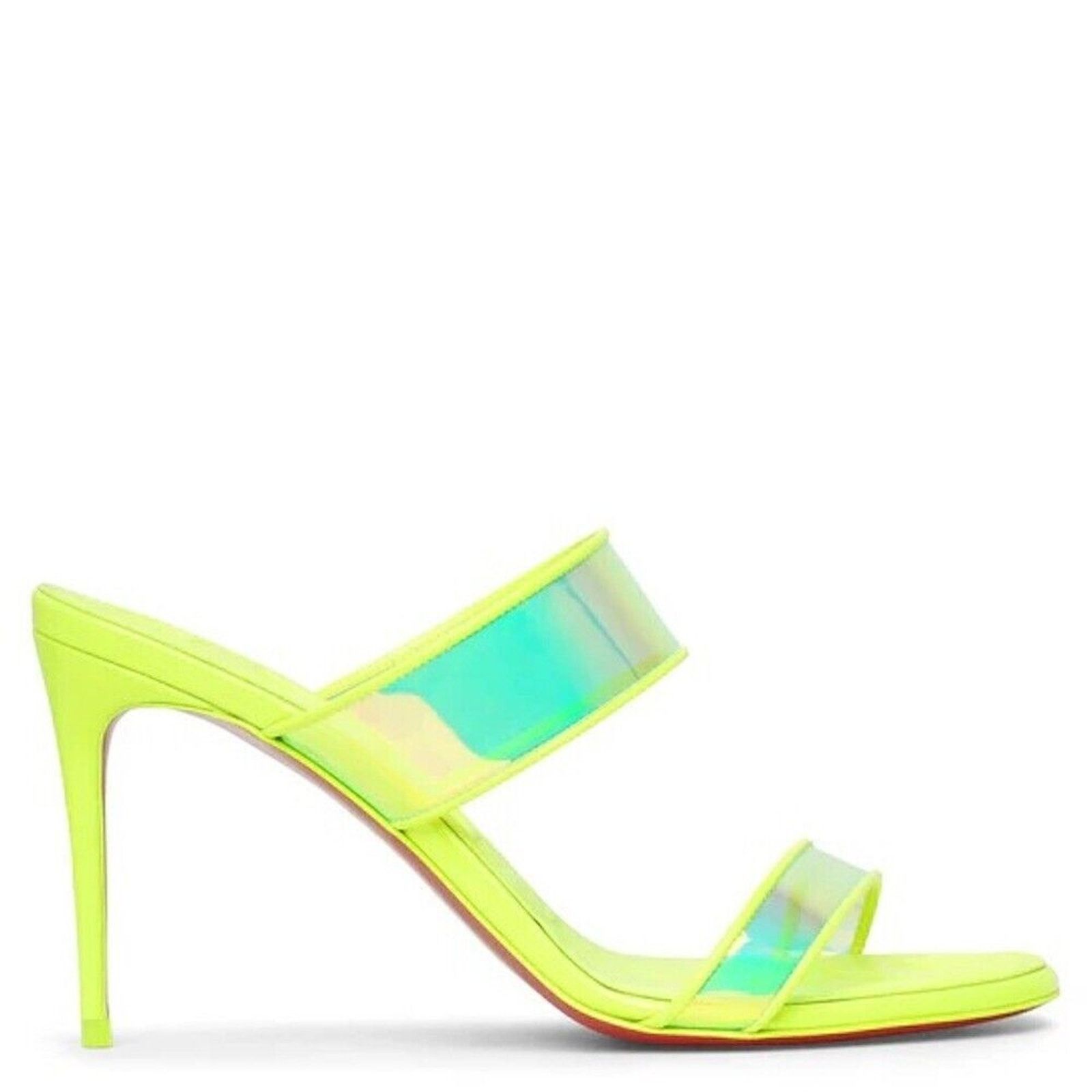 Christian Louboutin Christian Louboutin Just Loubi 85mm Mules PVC Neon 37 Size US 7 / IT 37 - 2 Thumbnail
