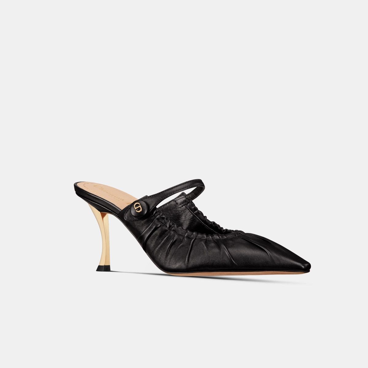 Dior o1w1db11024 D-Fame Heeled Mule in Black Size US 10 / IT 40 - 2 Thumbnail