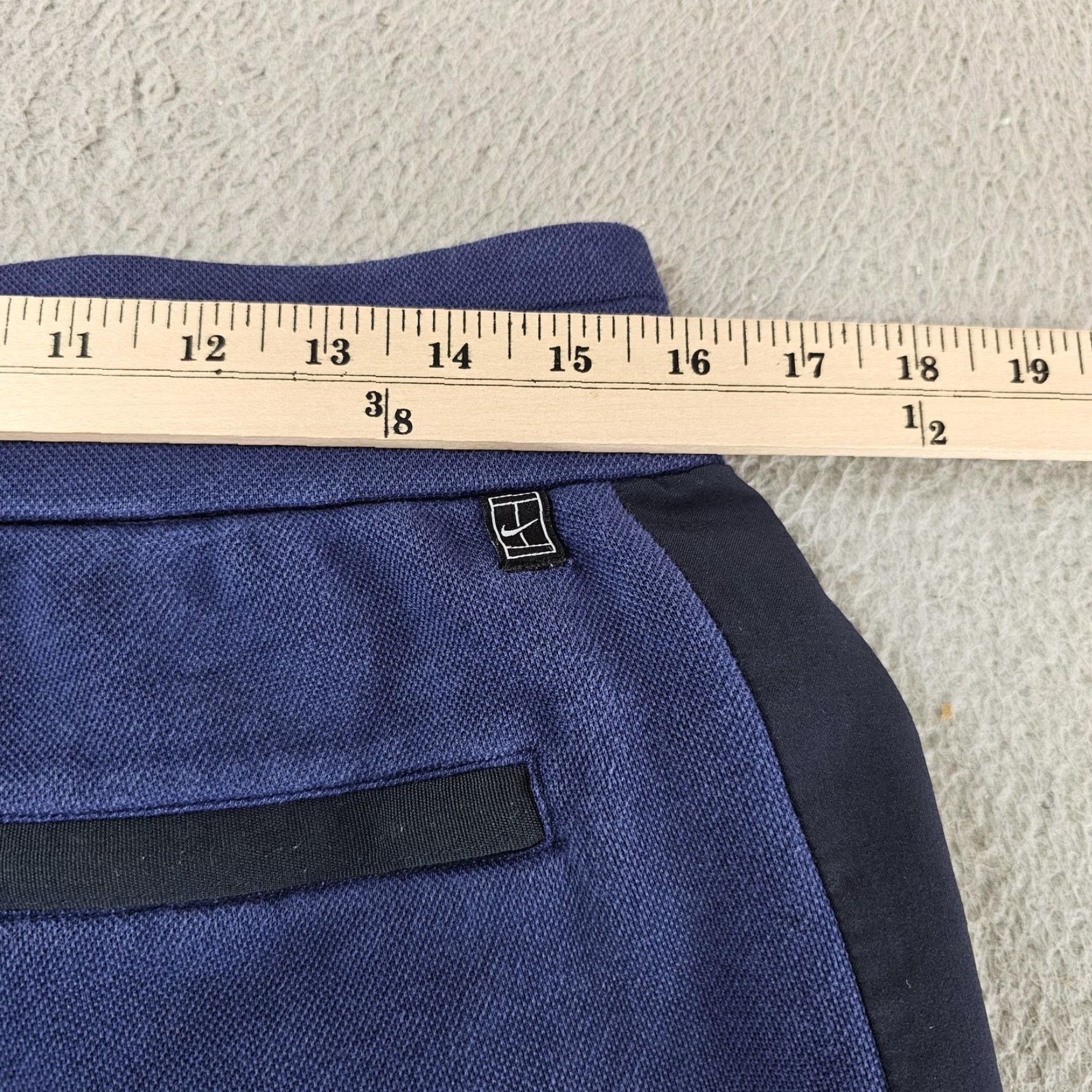 Nike NikeCourt RF Shorts Mens Large Navy Blue Roger Federer Tennis Knit Drawstring Pockets Elastic Waist Size US 33 - 6 Thumbnail