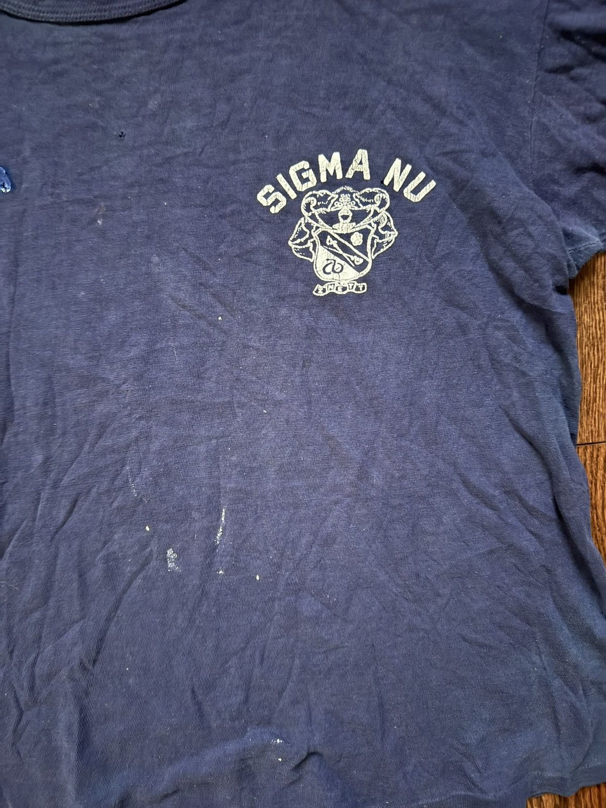 Vintage Navy Blue Sigma Nu fraternity t-shirt Size US M / EU 48-50 / 2 - 6 Thumbnail